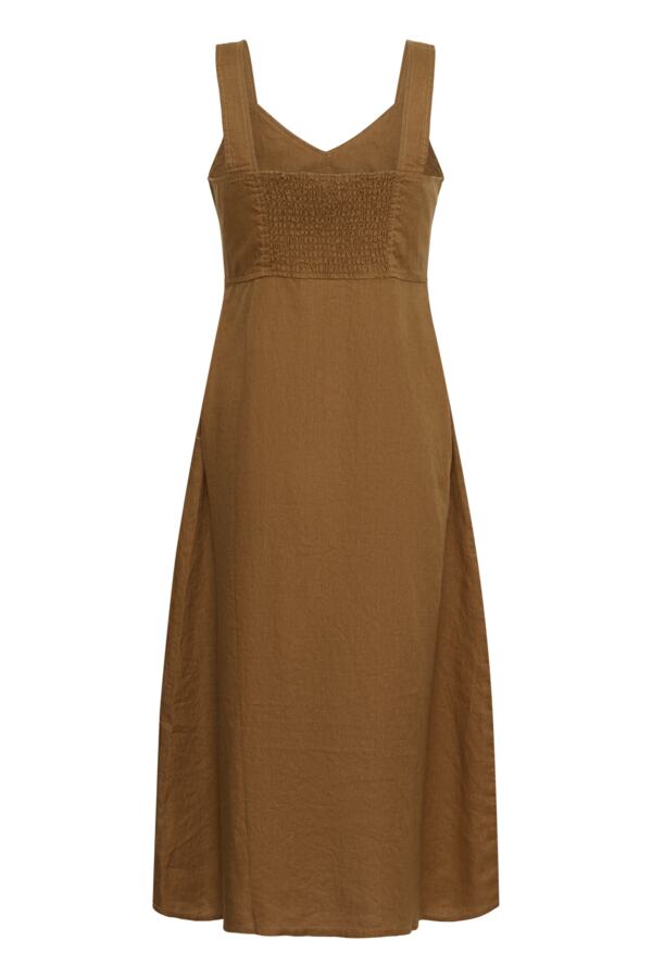 Part Two Botille Linen Midi  Dress - Argan Oil or Bright White