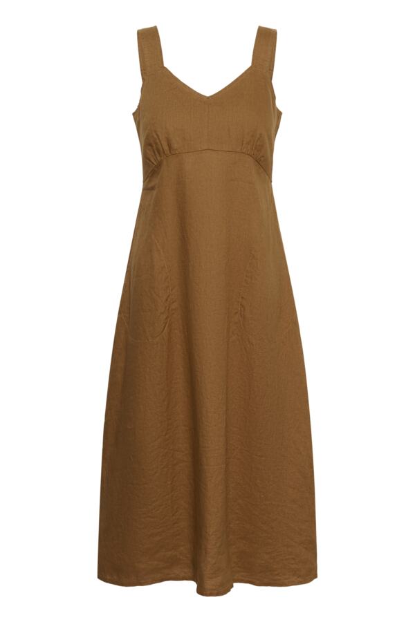 Part Two Botille Linen Midi  Dress - Argan Oil or Bright White