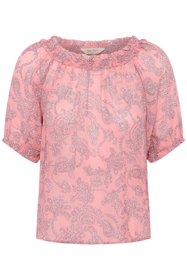 Part Two Part Two Bera Peachy Pink Dot Paisley Blouse