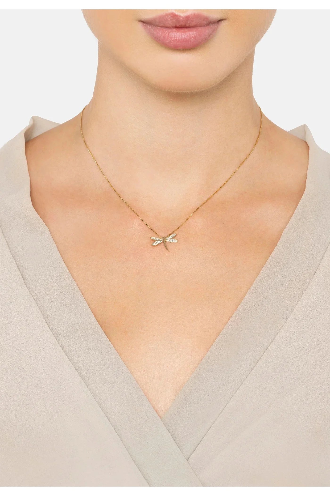 Latelita Dragonfly Pendant Necklace Gold