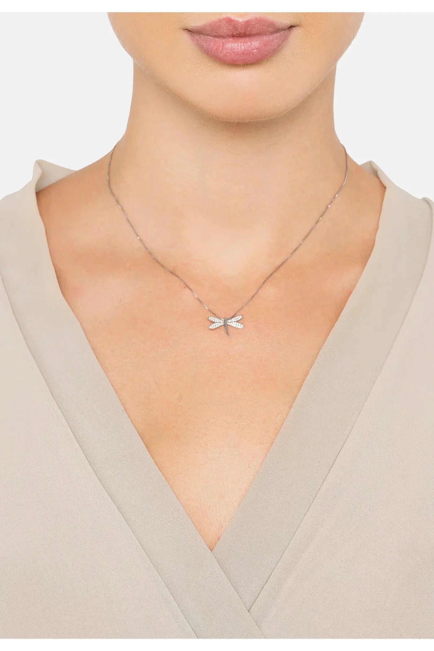 Latelita Dragonfly Pendant Necklace Silver