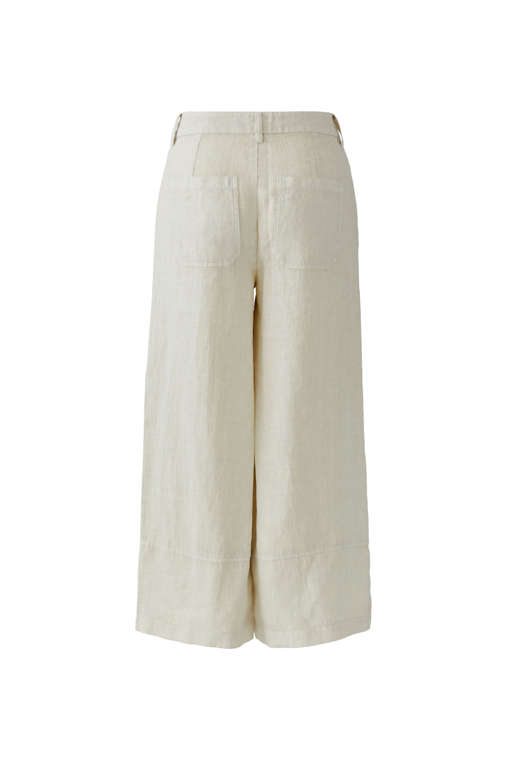 Oui 97141 Stone Cropped Linen Trouser