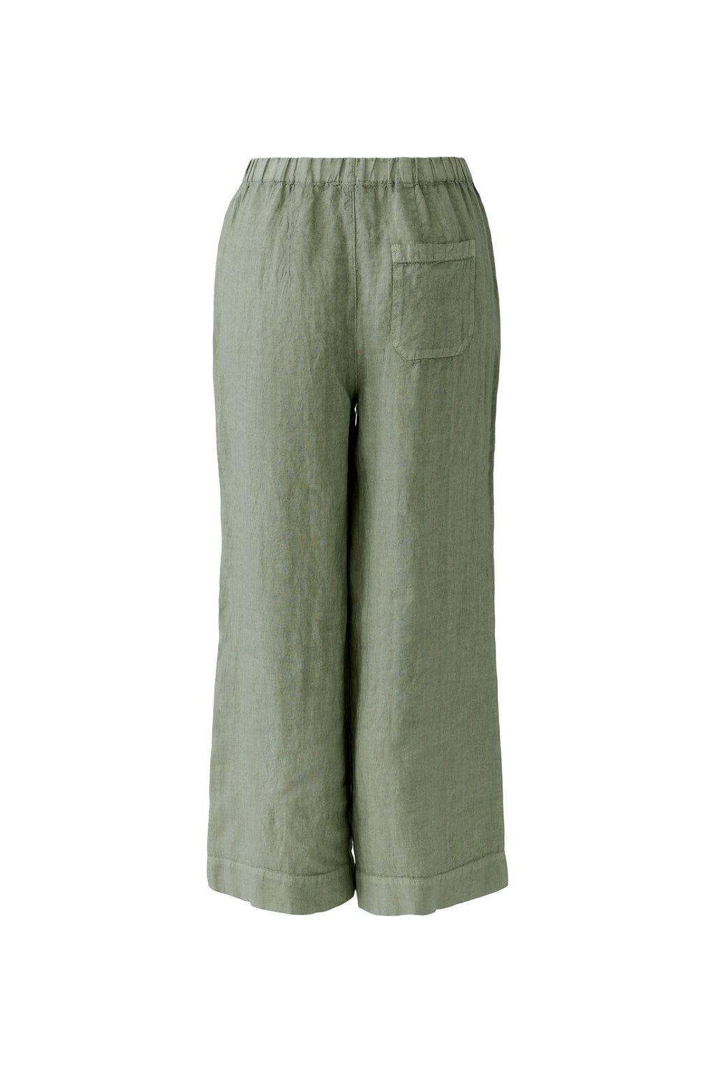 Oui 97142 Green Cropped Linen Trouser