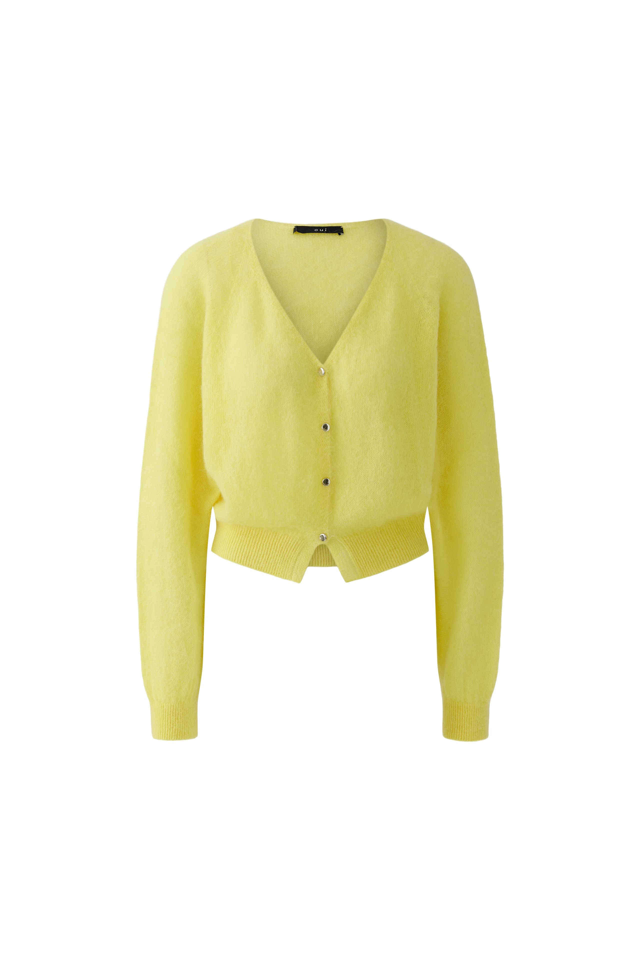 Oui 97162  Cardigan in Lemon Zest or White