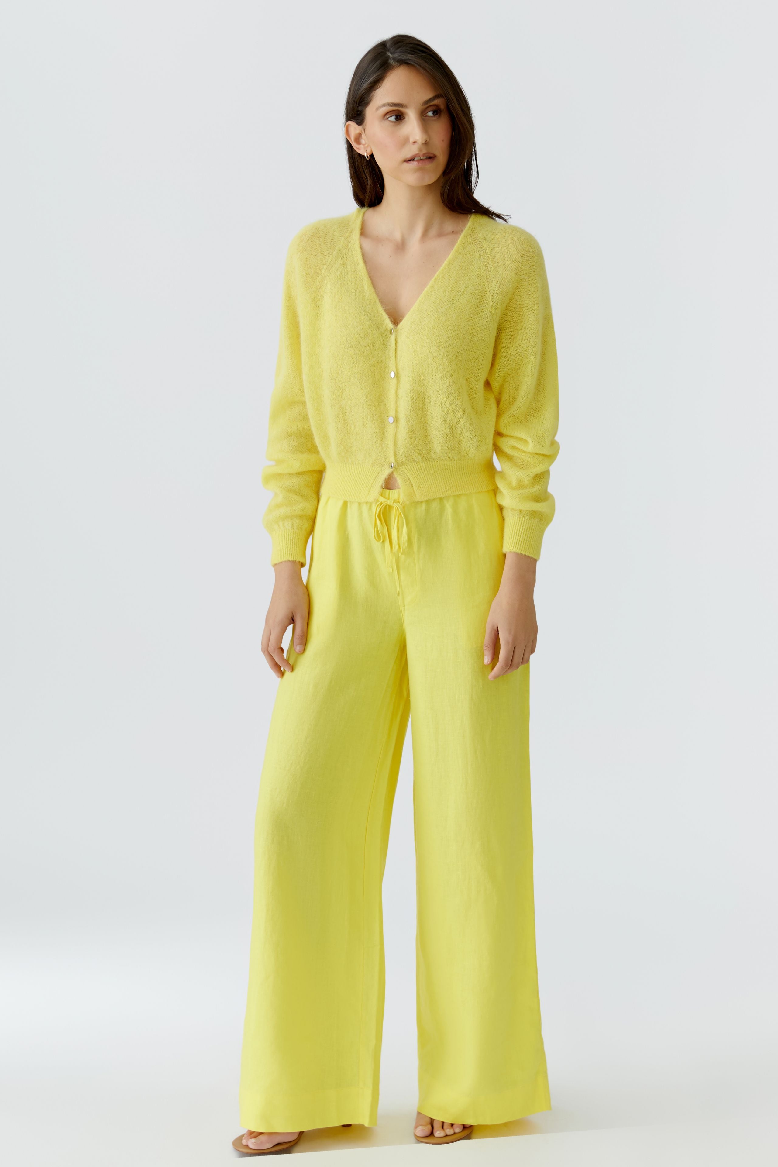 Oui 97162  Cardigan in Lemon Zest or White