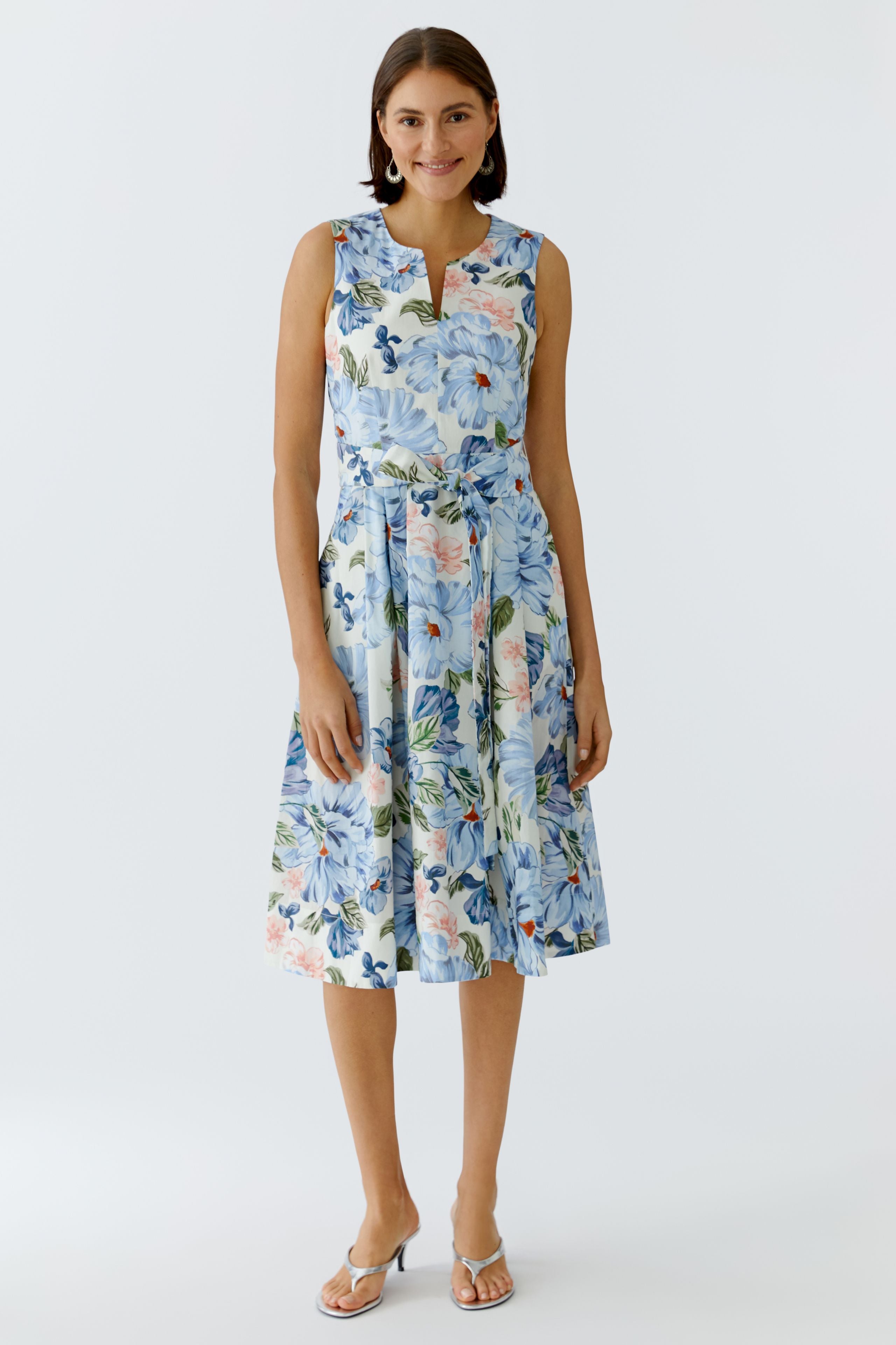Oui 97167 Blue/White Sleeveless Dress