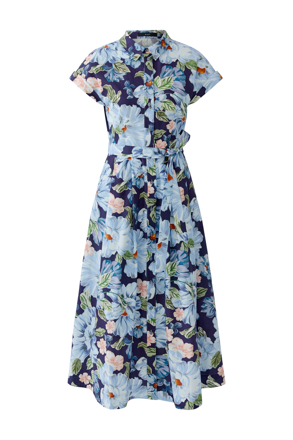 Oui 97172 Blue/Pink Flower Dress