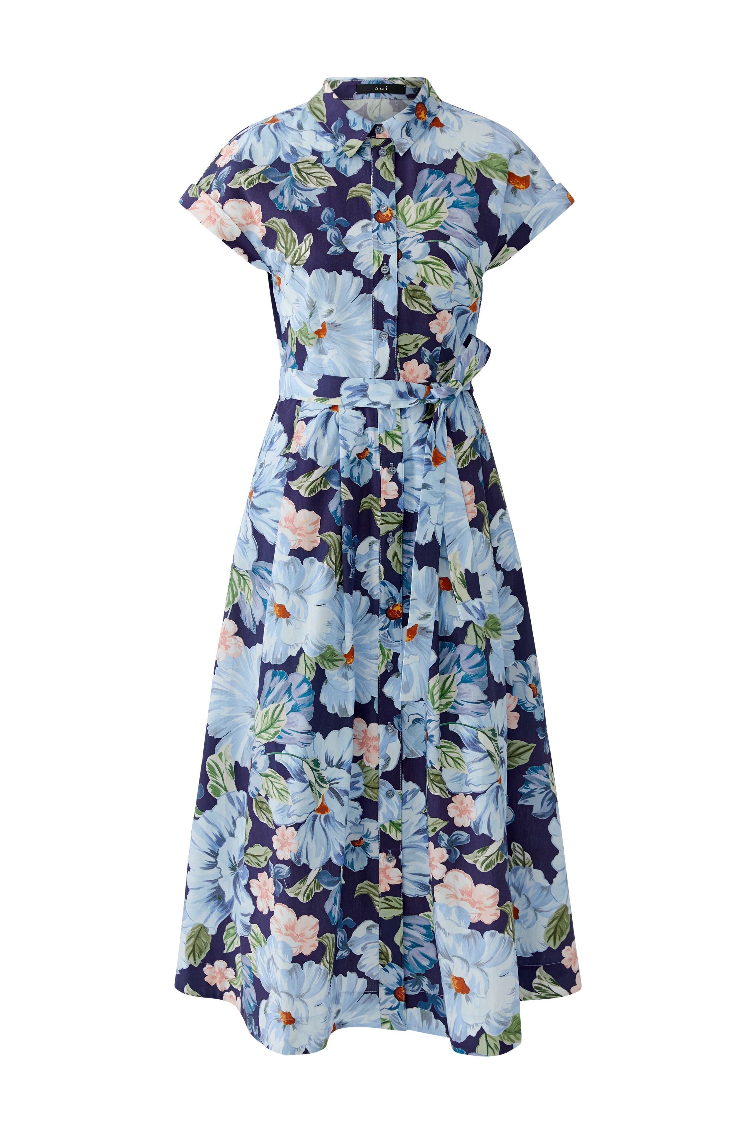 Oui 97172 Blue/Pink Flower Dress