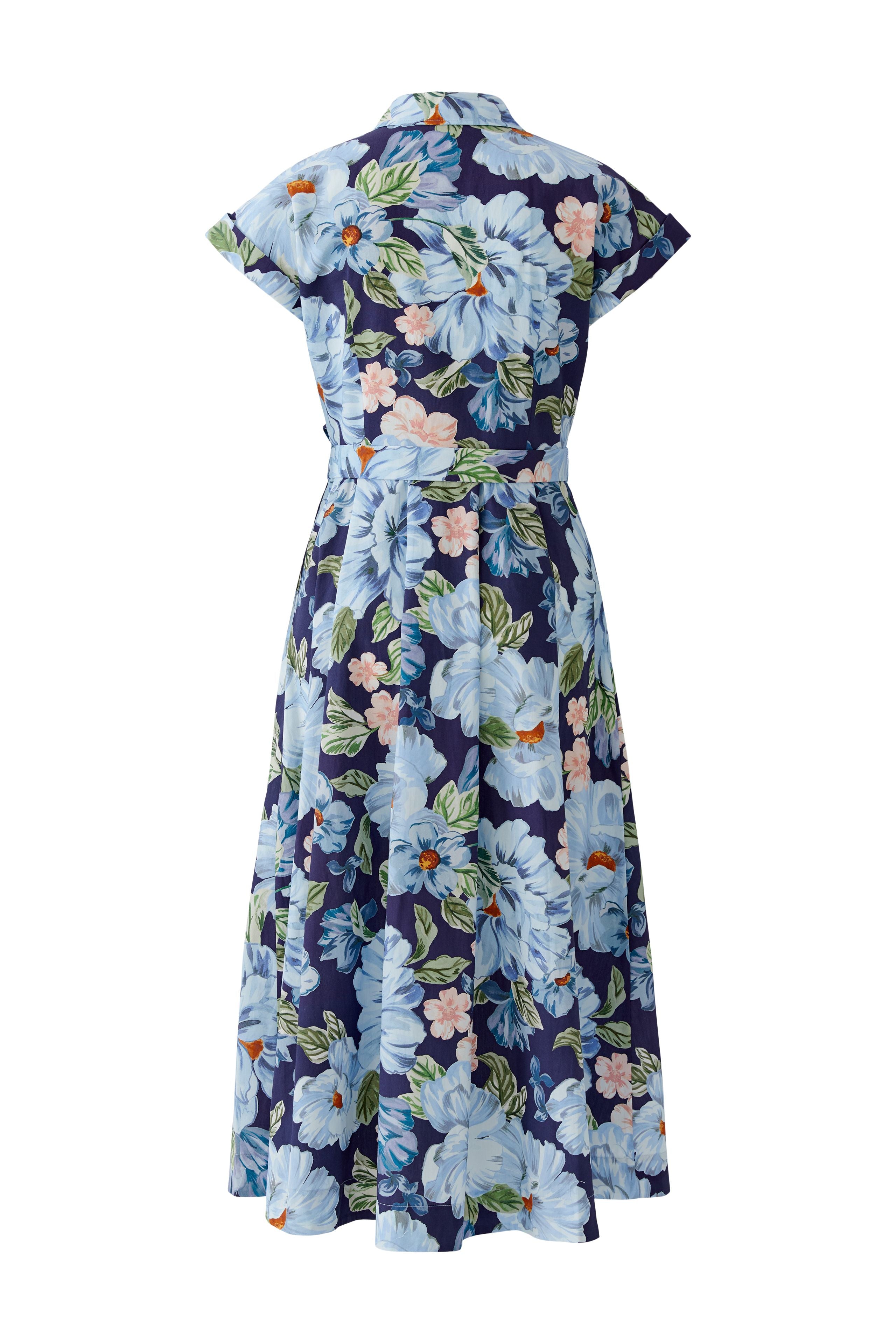 Oui 97172 Blue/Pink Flower Dress