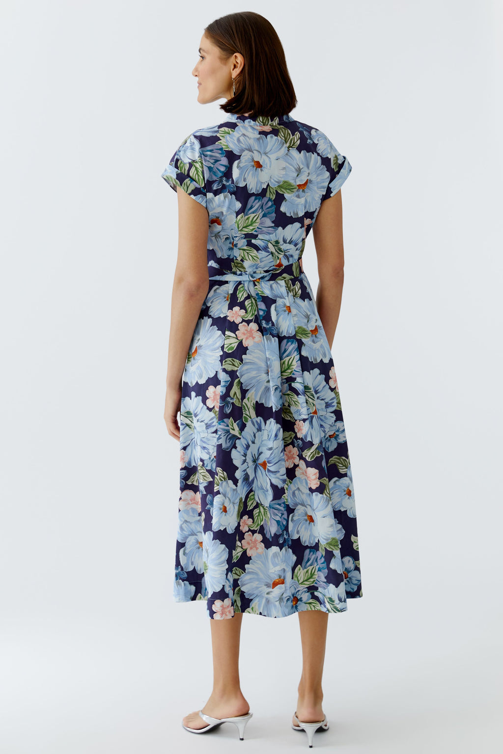 Oui 97172 Blue/Pink Flower Dress