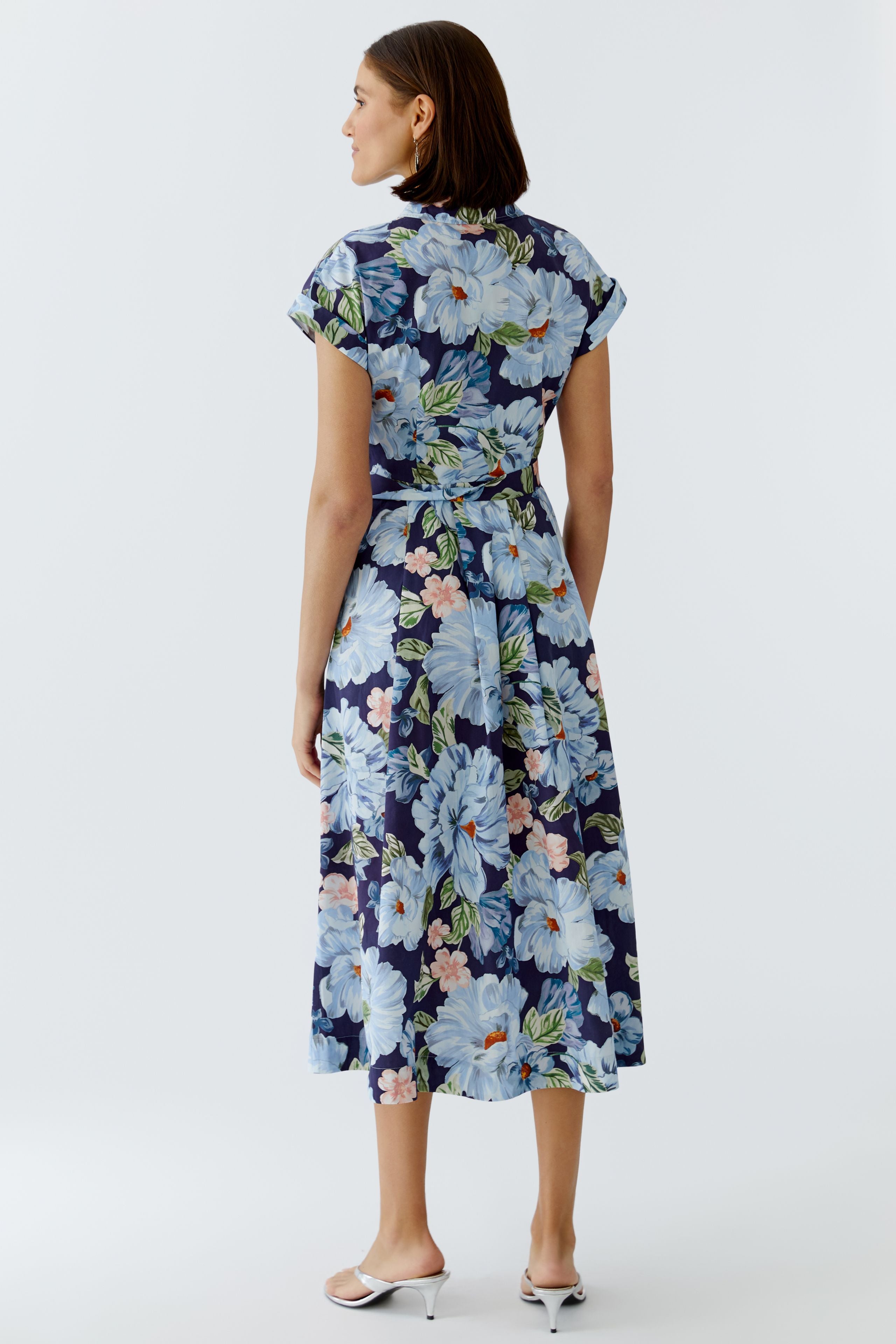 Oui 97172 Blue/Pink Flower Dress