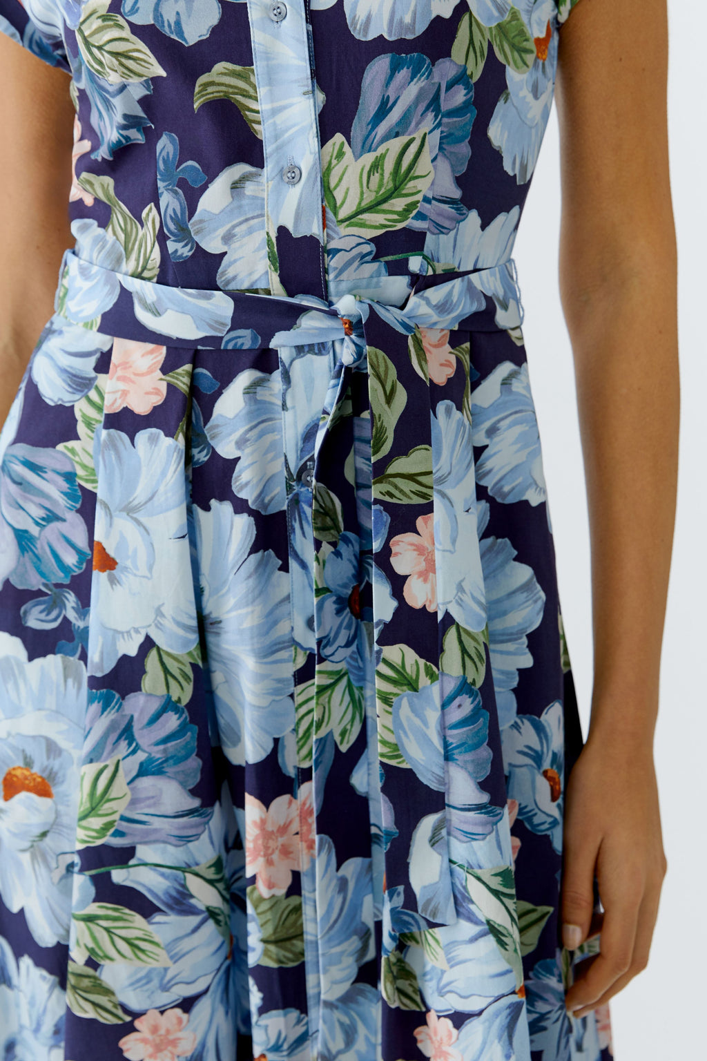 Oui 97172 Blue/Pink Flower Dress