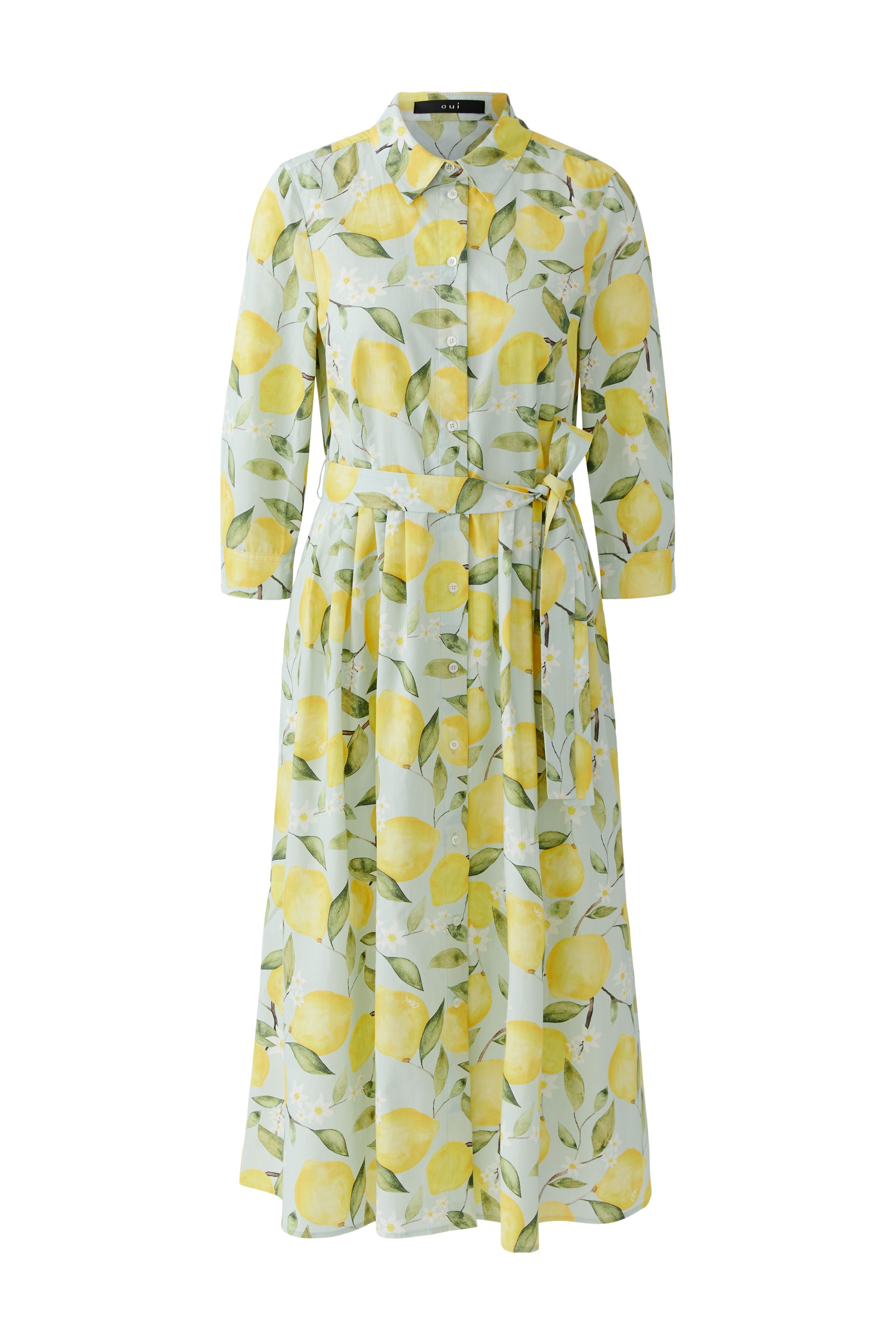 Oui 97174 Yellow Lemon Shirt Dress