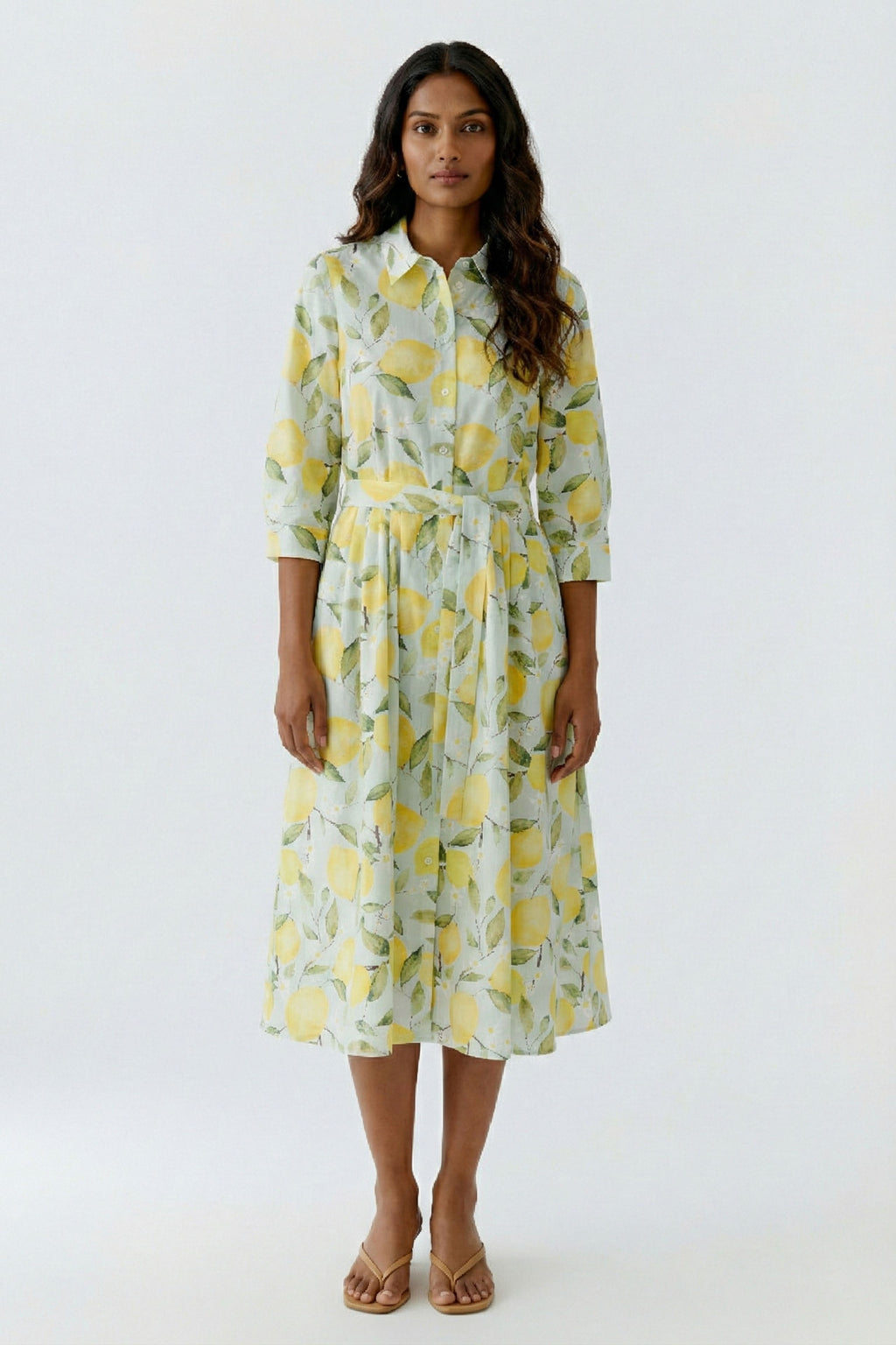 Oui 97174 Yellow Lemon Shirt Dress