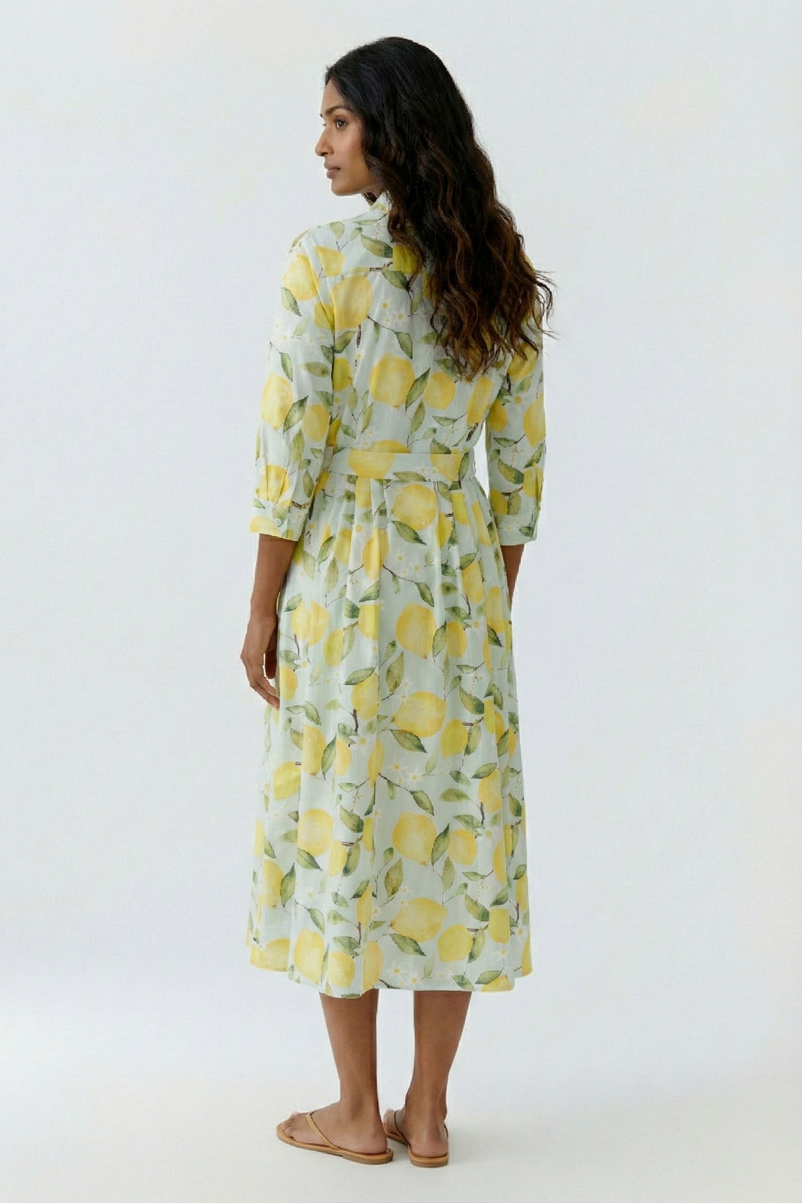 Oui 97174 Yellow Lemon Shirt Dress