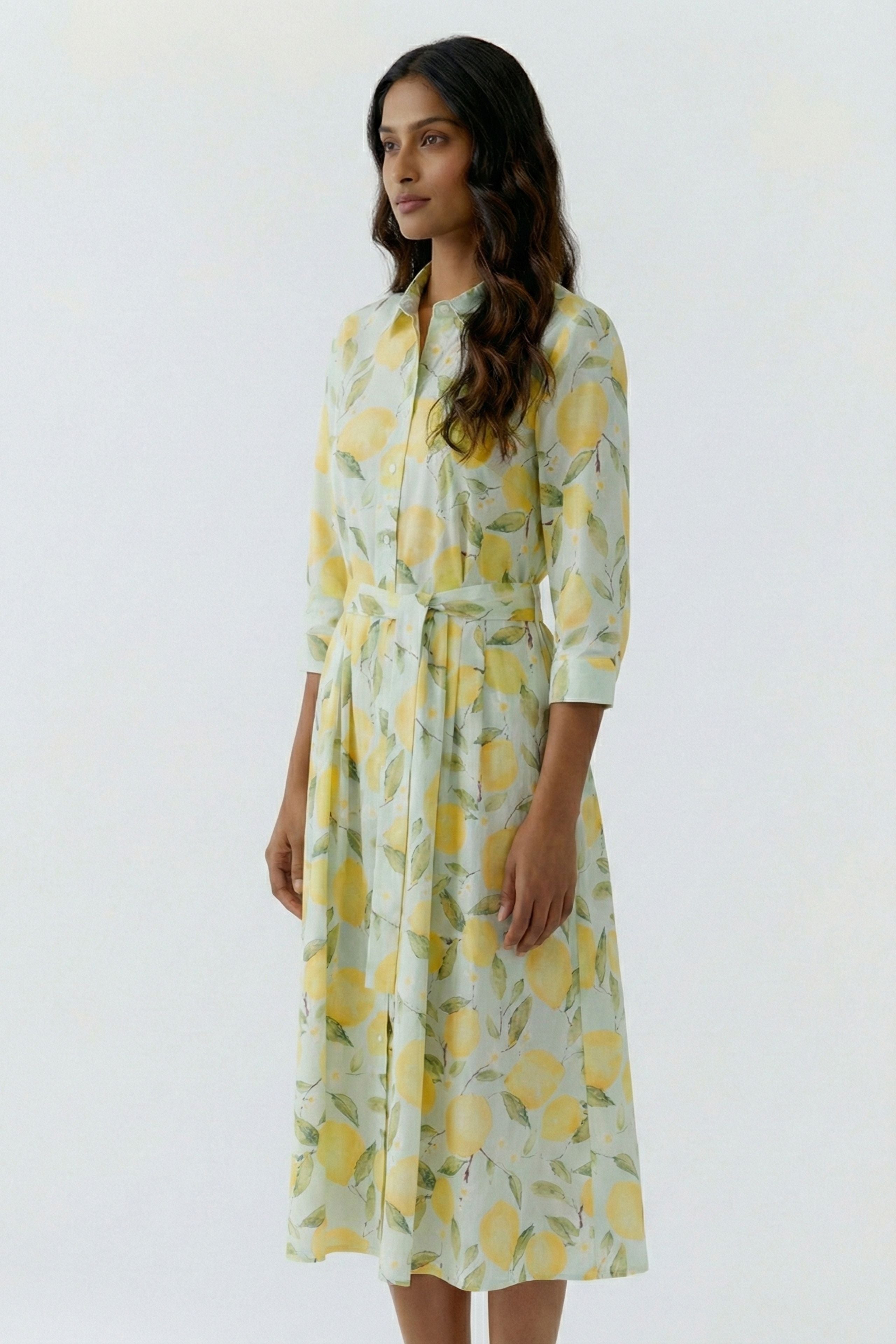 Oui 97174 Yellow Lemon Shirt Dress
