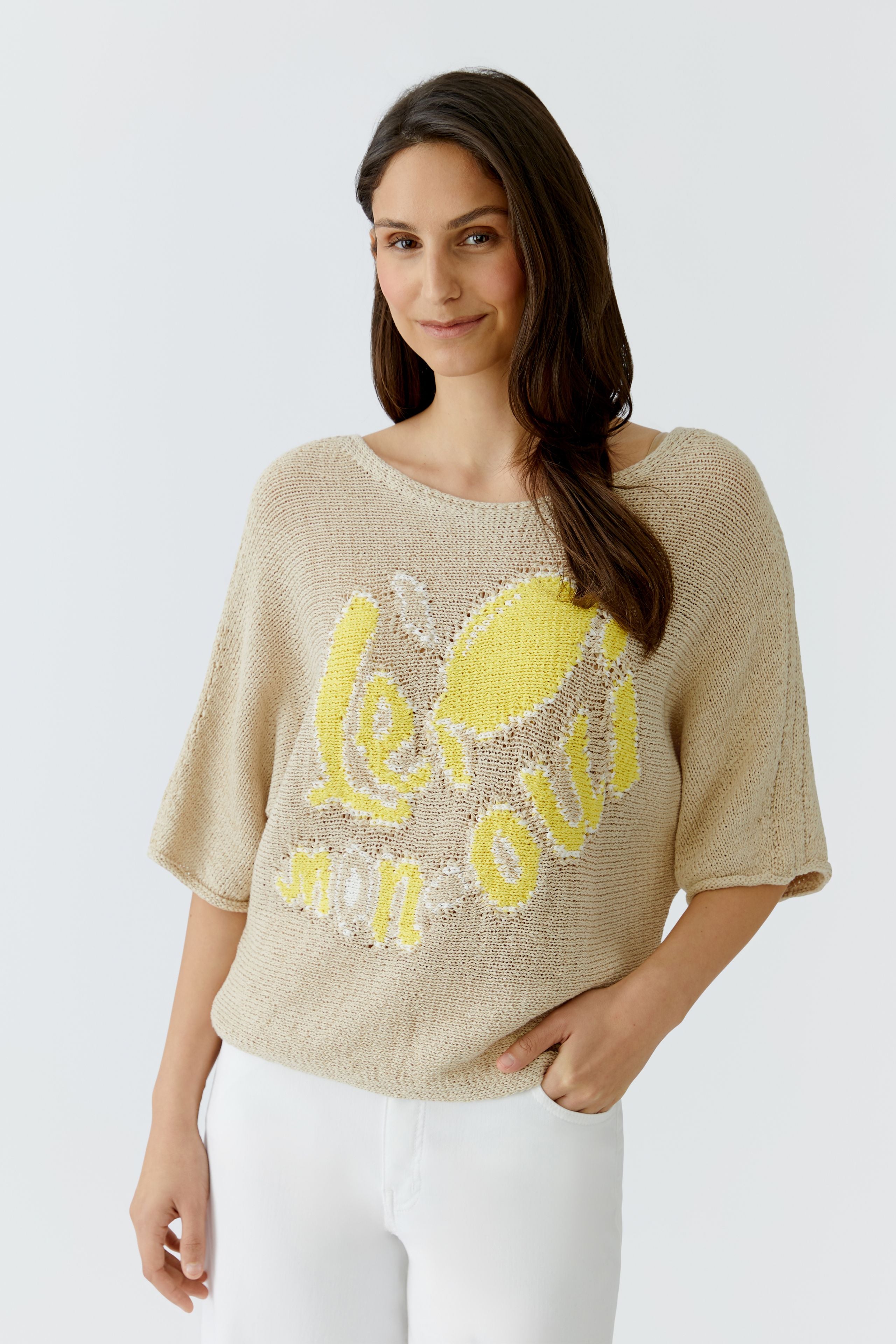 Oui 97433 Camel/yellow Jumper