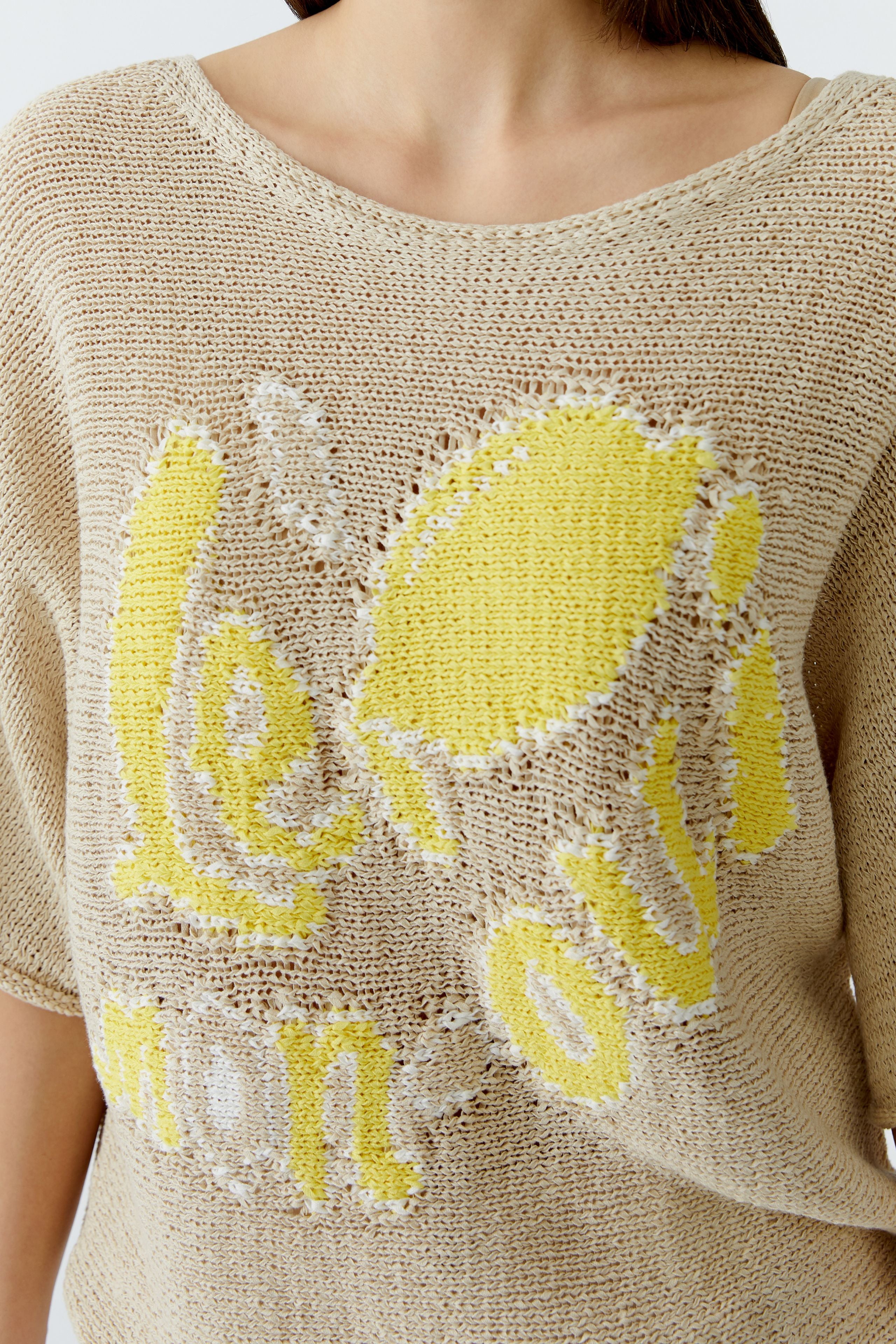 Oui 97433 Camel/yellow Jumper