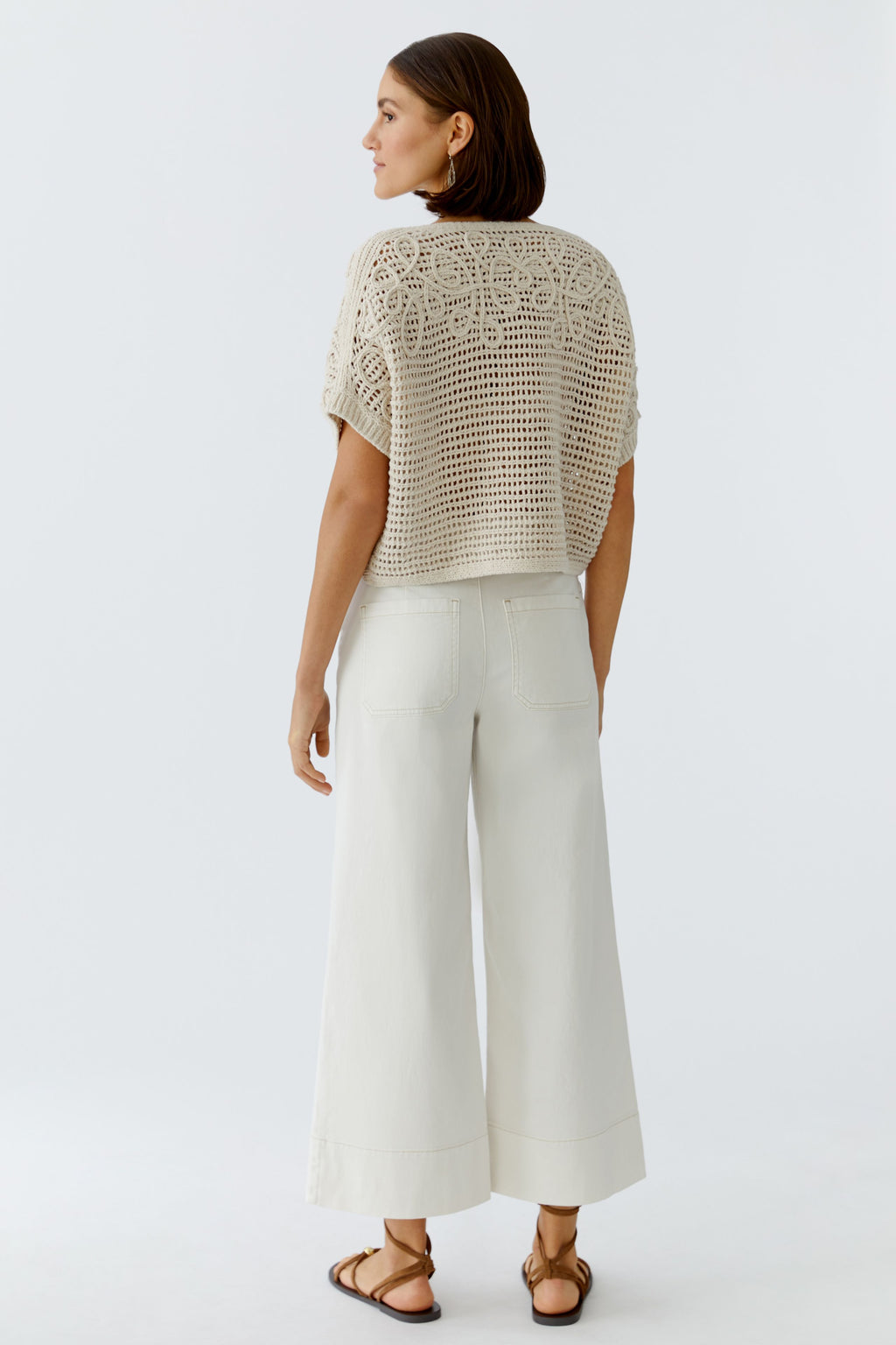 Oui 97438 Oatmeal Crochet Jumper