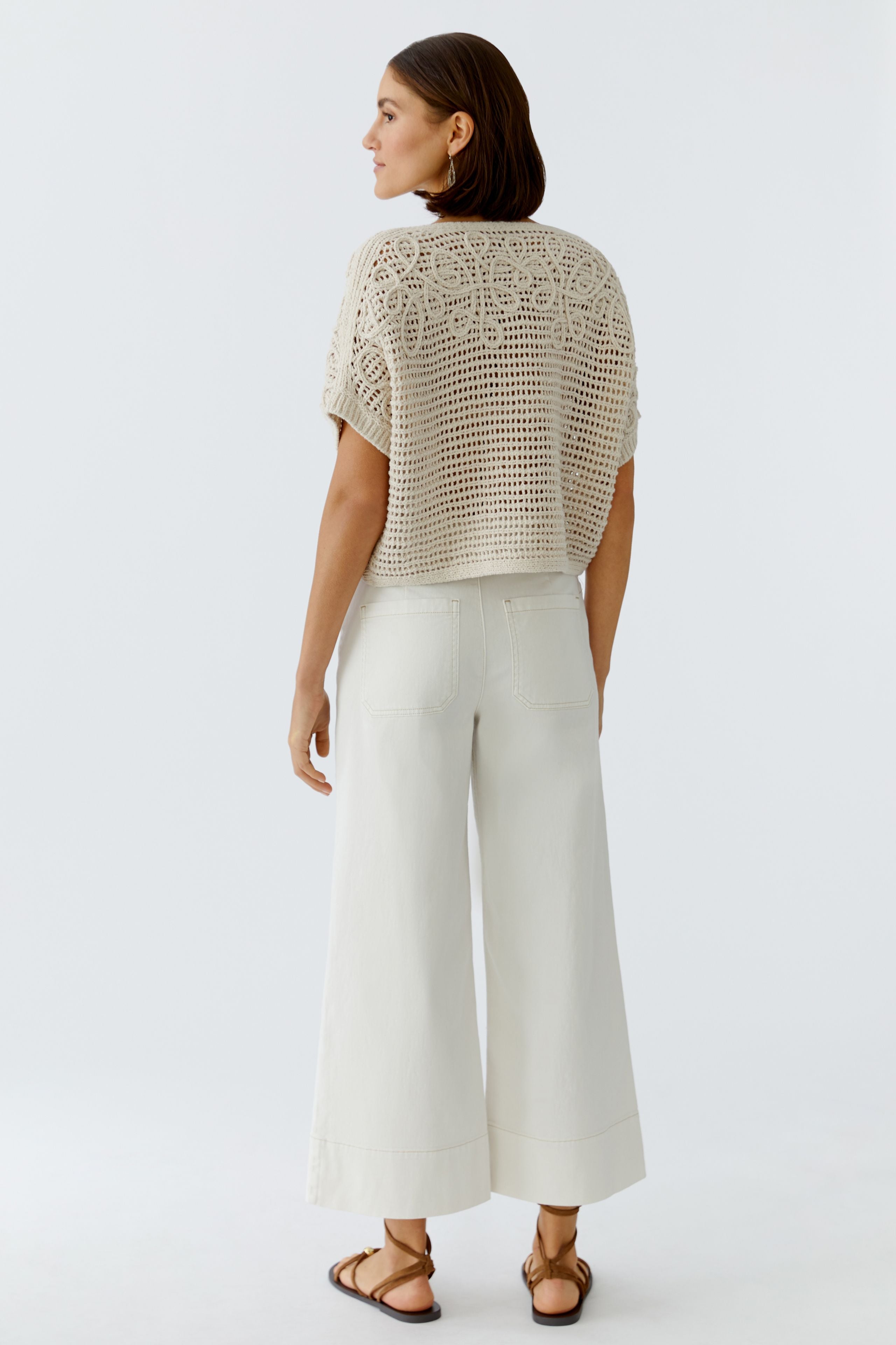 Oui 97438 Oatmeal Crochet Jumper