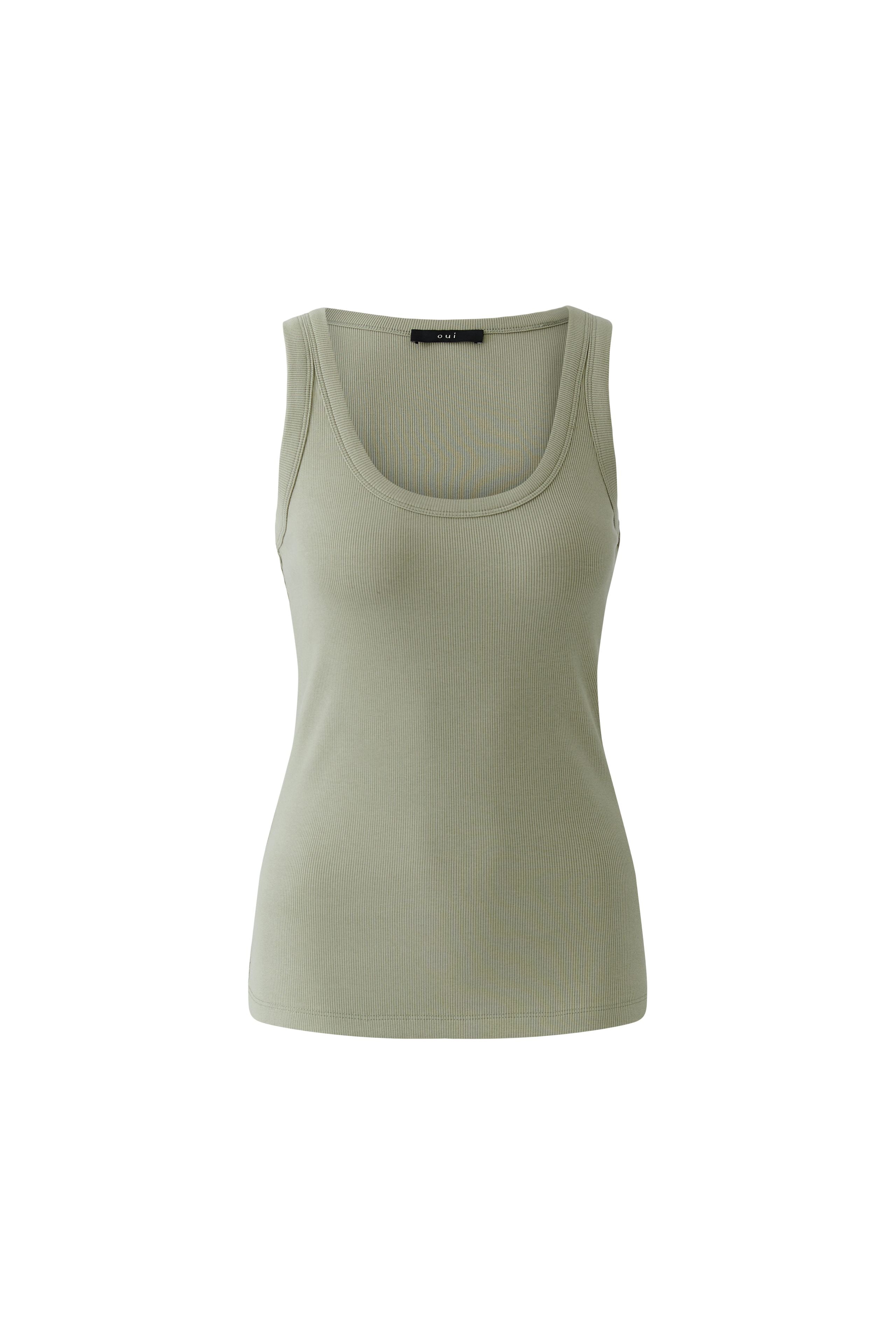 Oui 97459 Green Vest Top