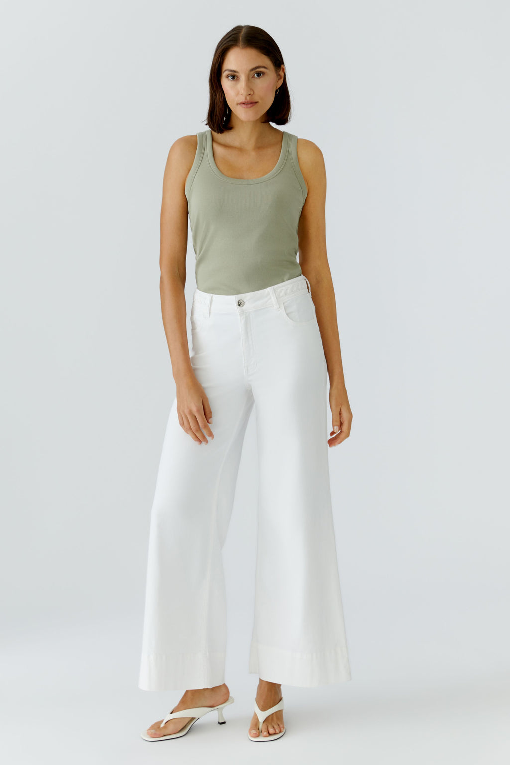 Oui 97459 Green Vest Top