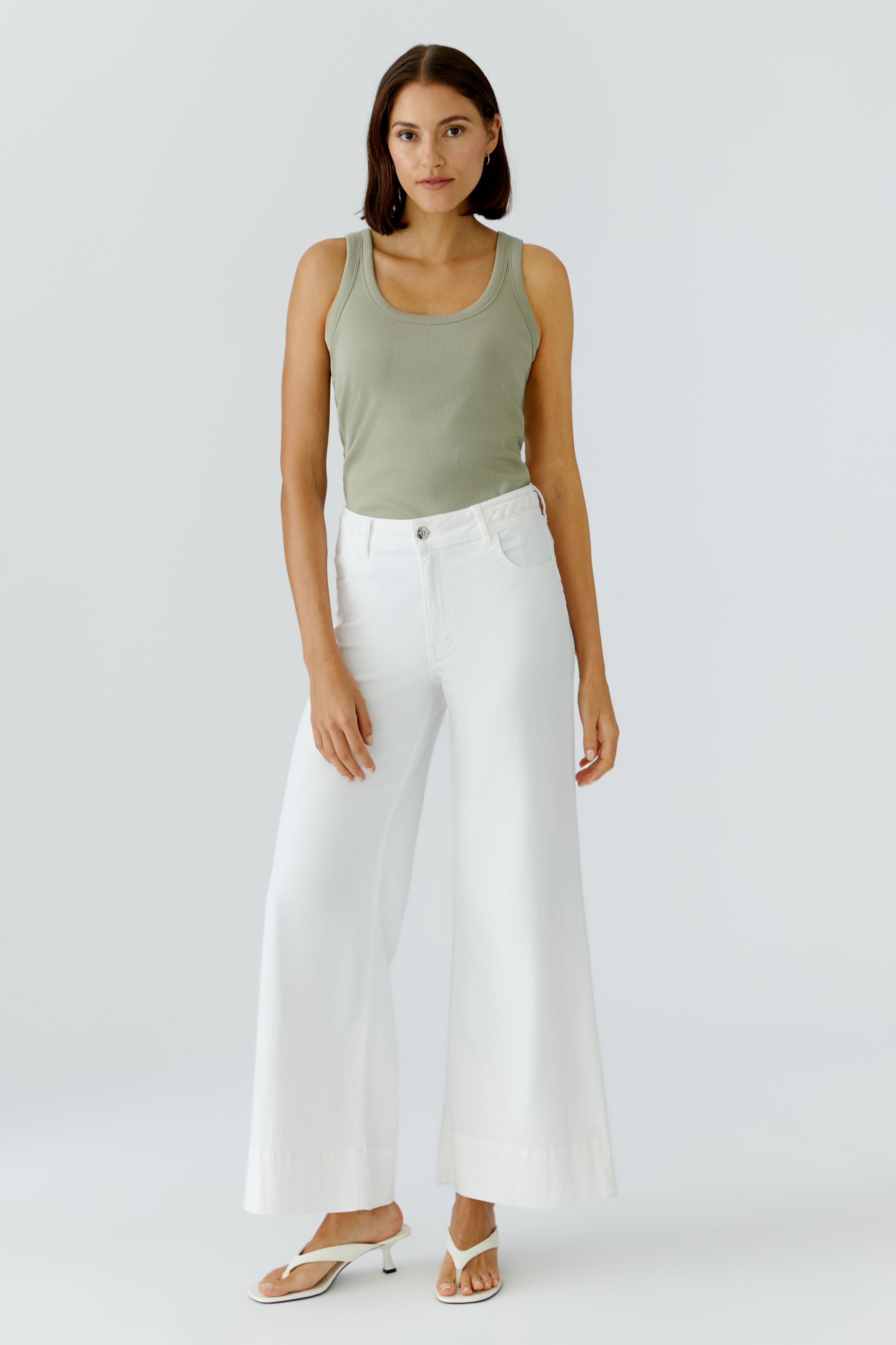 Oui 97459 Green Vest Top