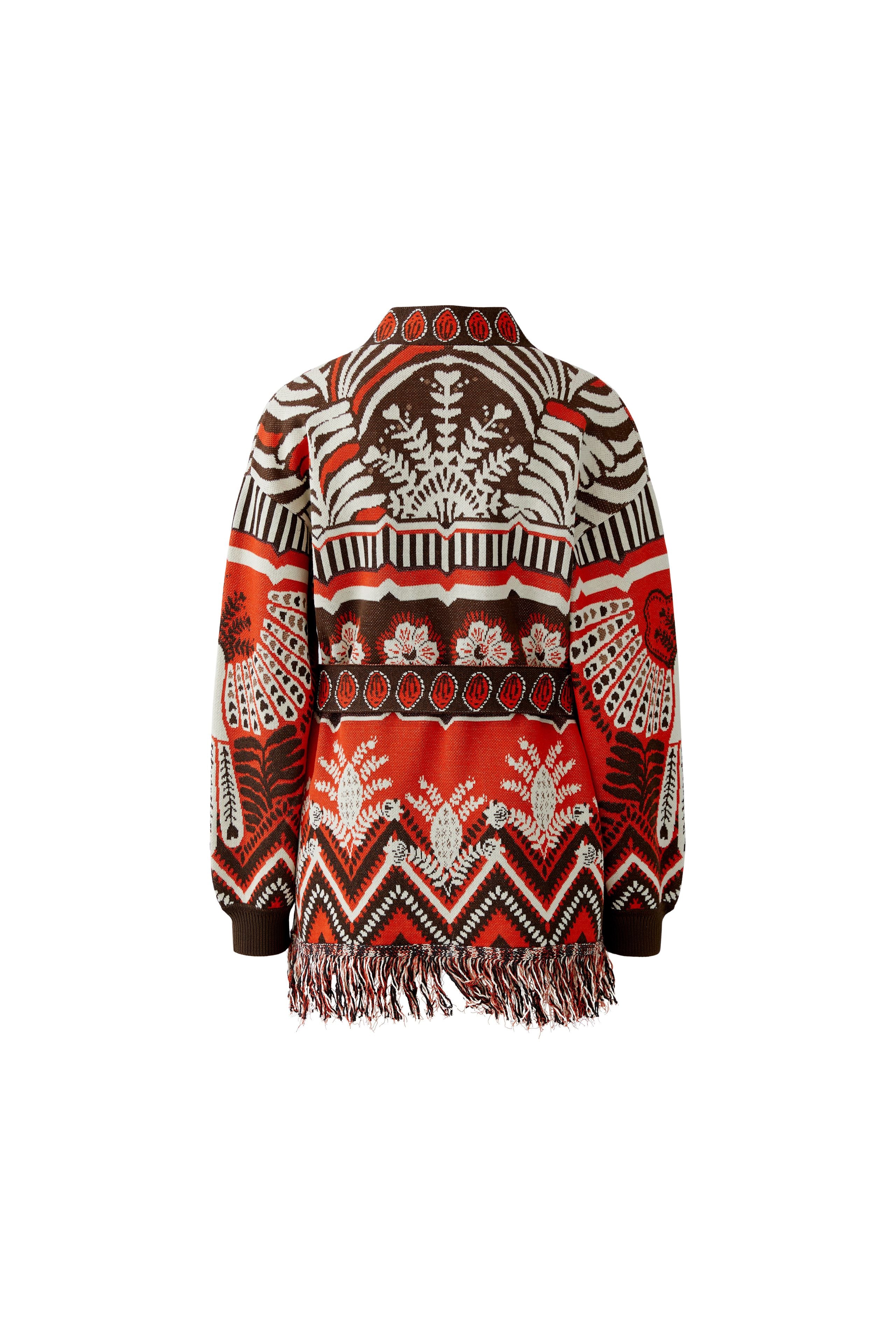 Oui Red/Brown Long Cardigan 97488