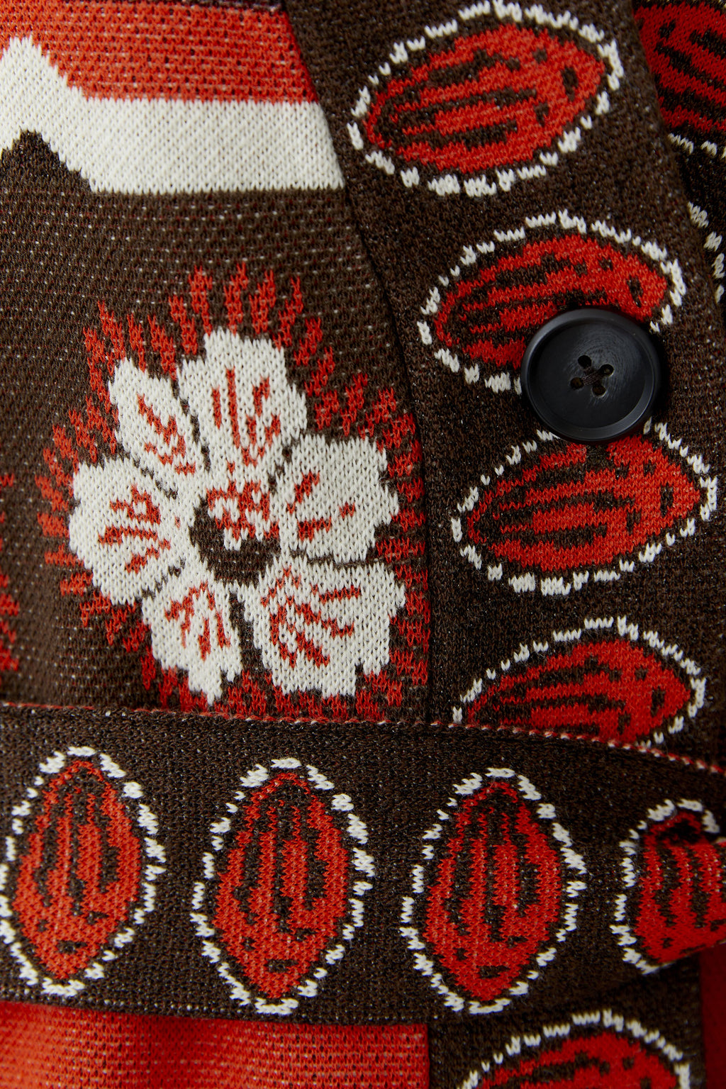 Oui Red/Brown Long Cardigan 97488