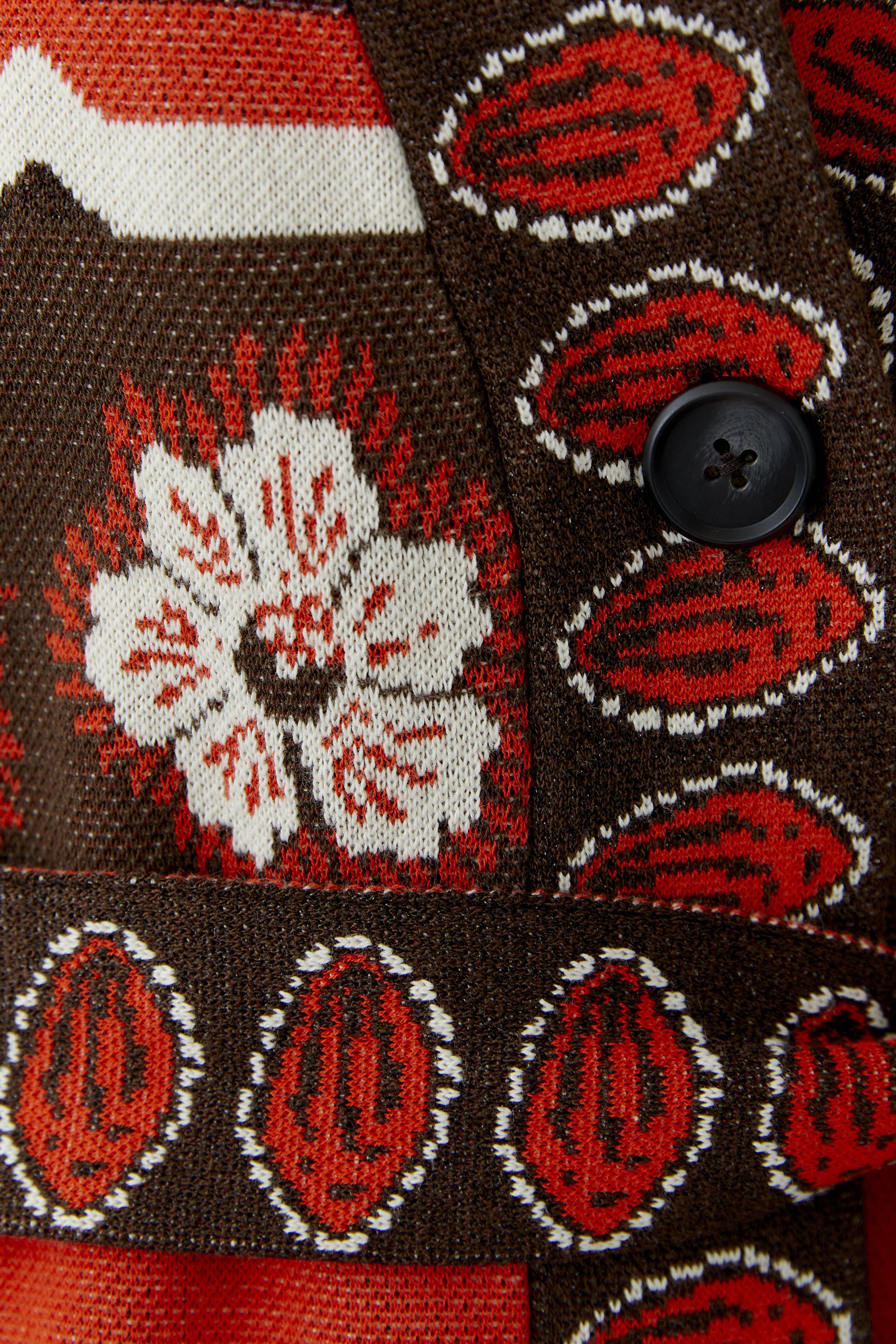 Oui Red/Brown Long Cardigan 97488