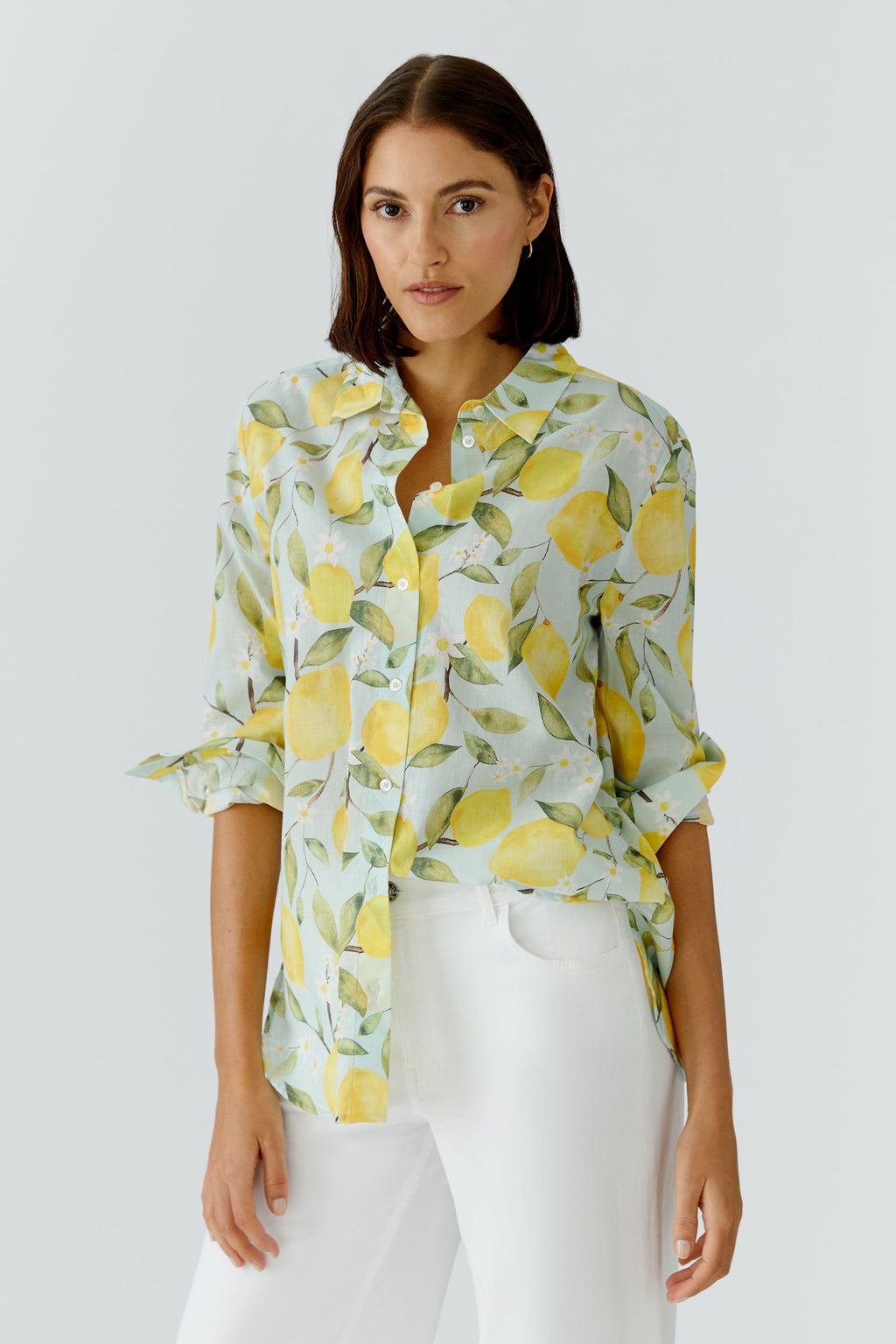 Oui 97535 Yellow/Green Long Sleeve Shirt