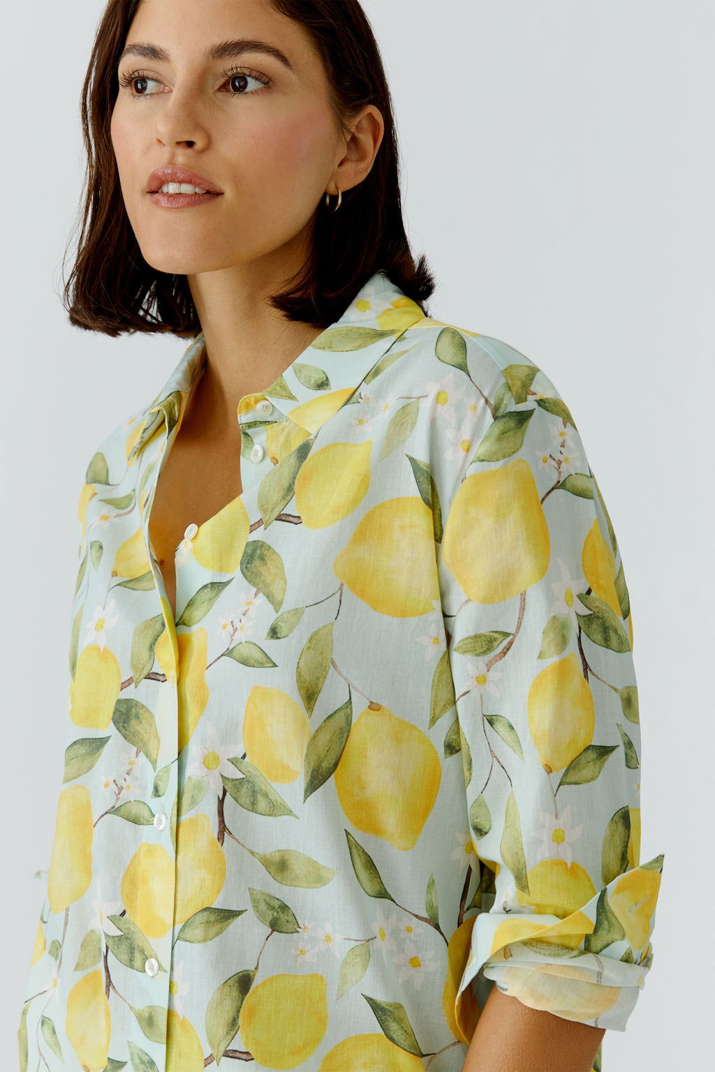 Oui 97535 Yellow/Green Long Sleeve Shirt
