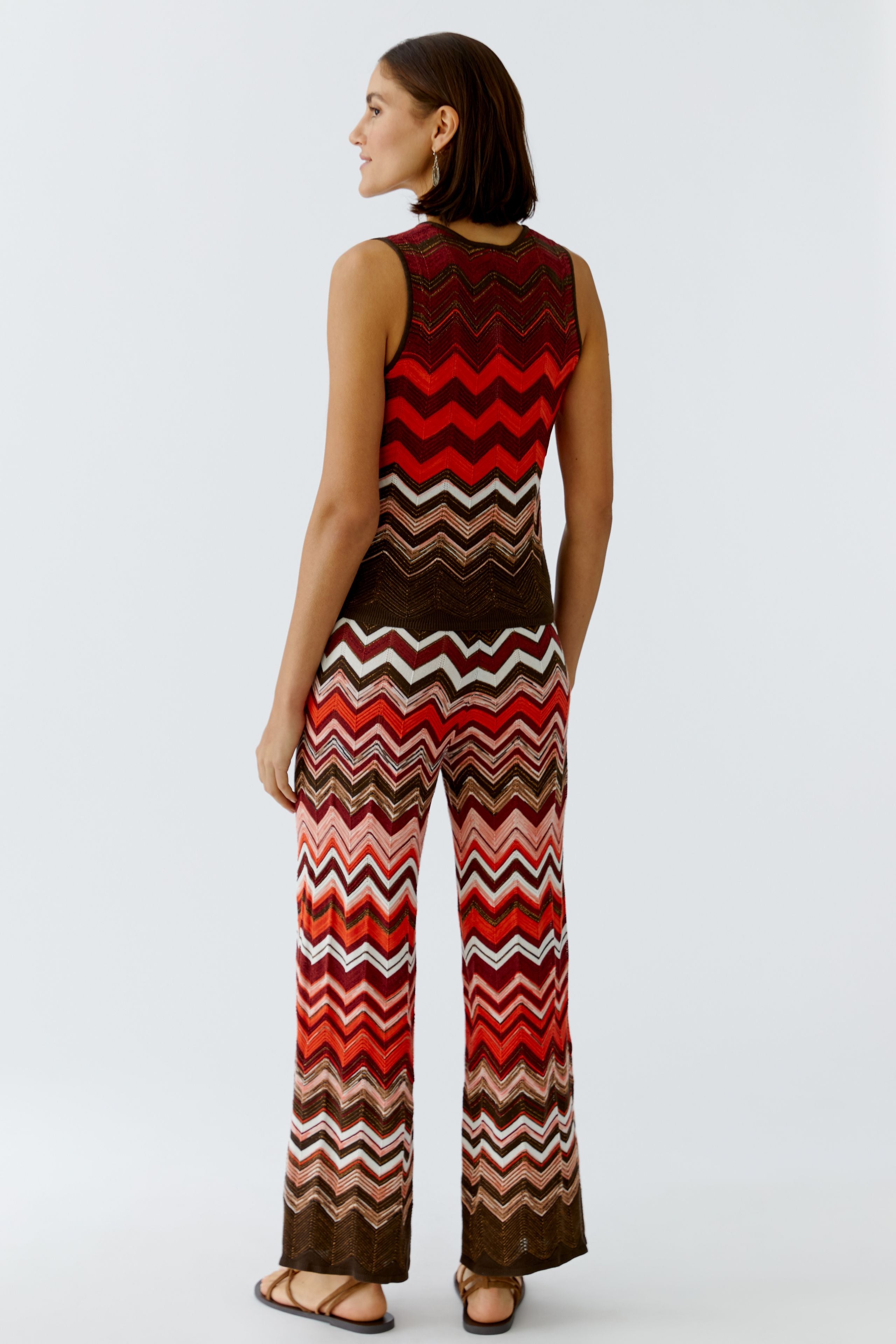 Oui 97567 Red/Brown Knitted Tank Top