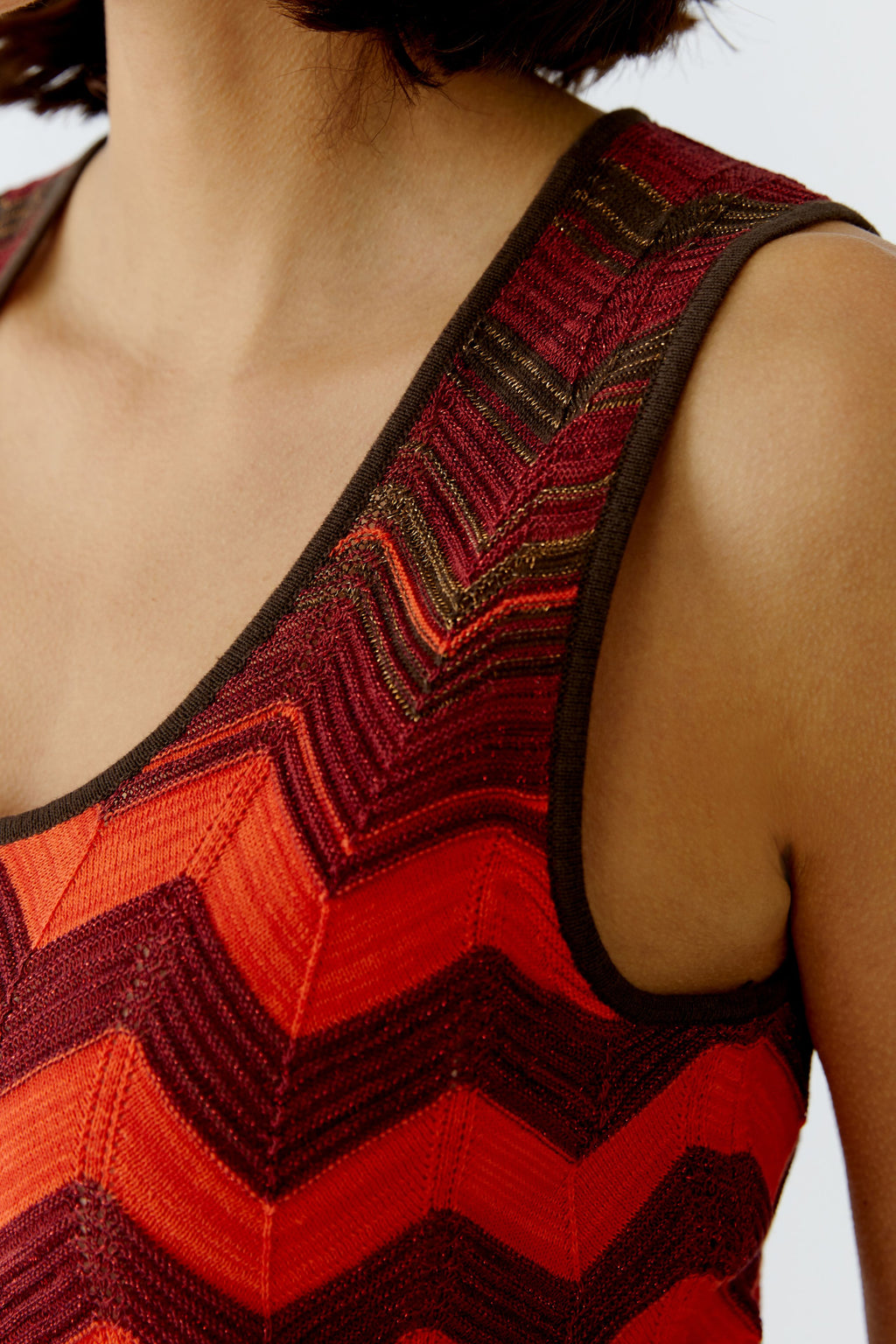 Oui 97567 Red/Brown Knitted Tank Top