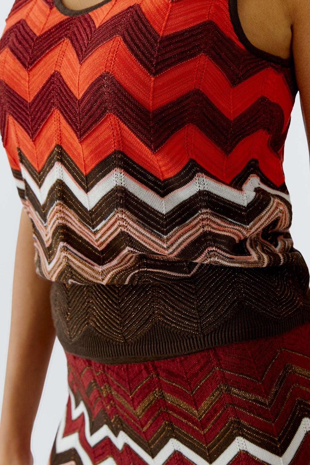 Oui 97567 Red/Brown Knitted Tank Top