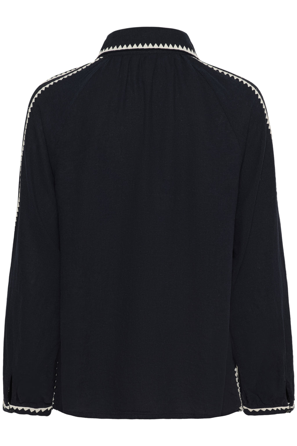Part Two Aimy Navy Top – Elegant Contrast Trim Blouse