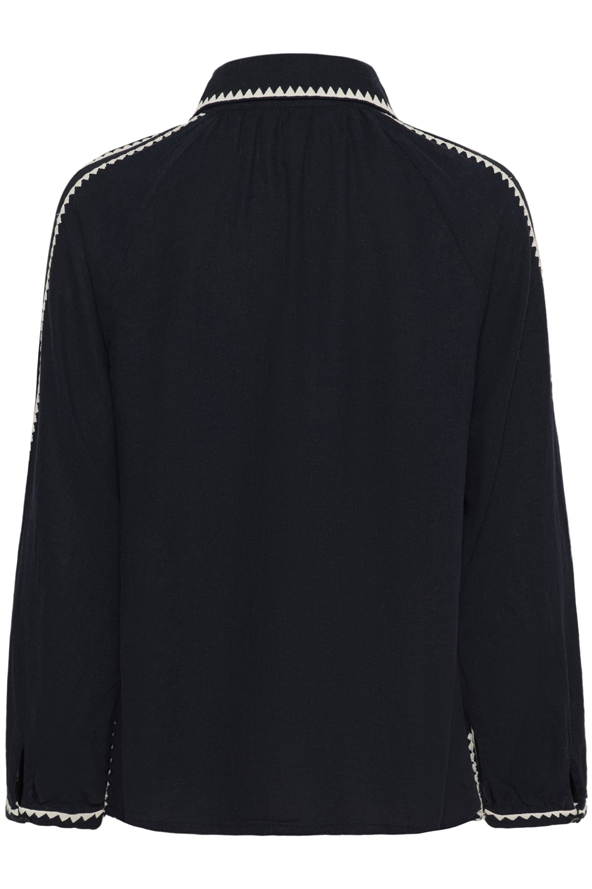 Part Two Aimy Navy Top – Elegant Contrast Trim Blouse