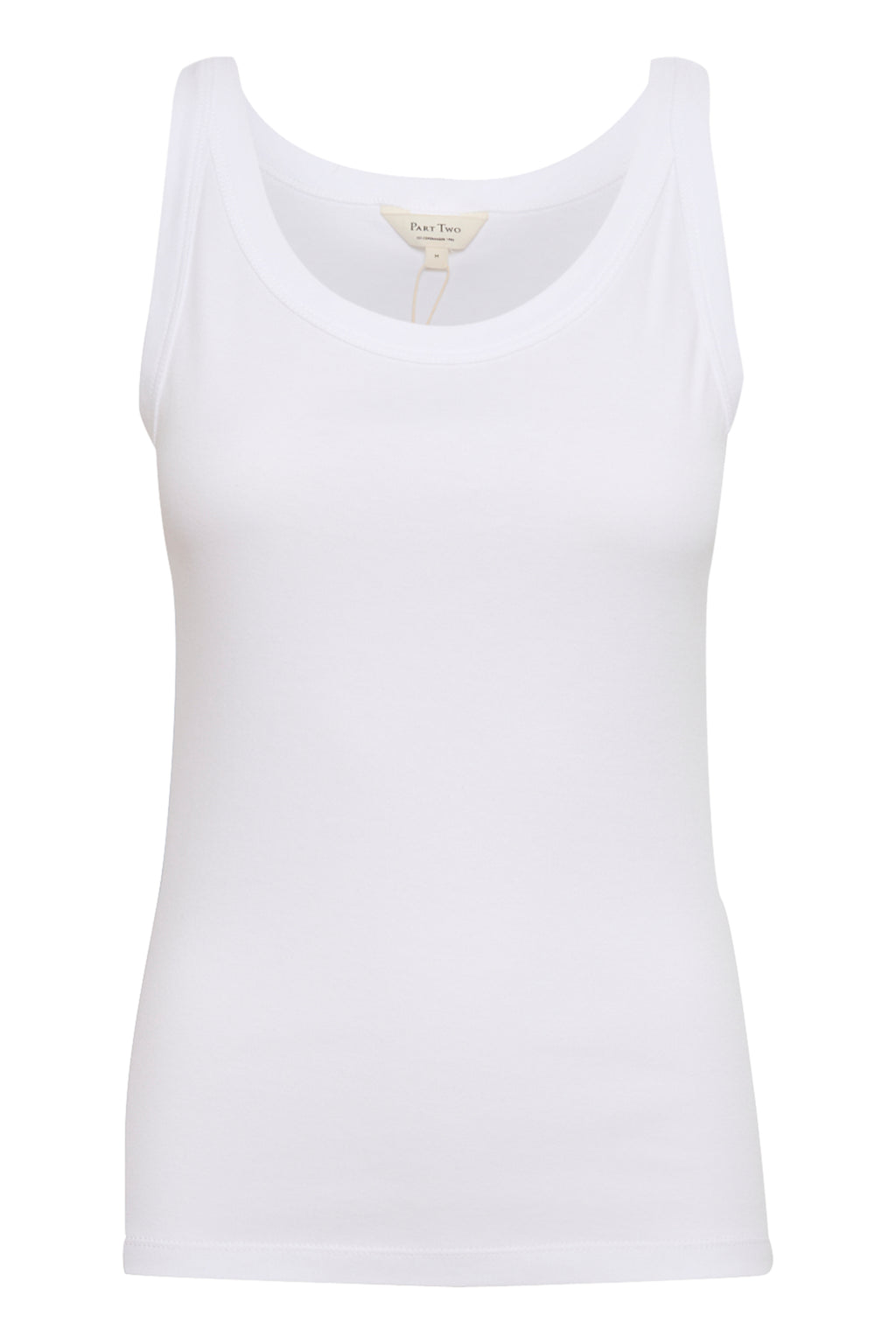 Part Two Arvida Cotton Vest Top – Soft Stretch Everyday Tank in White