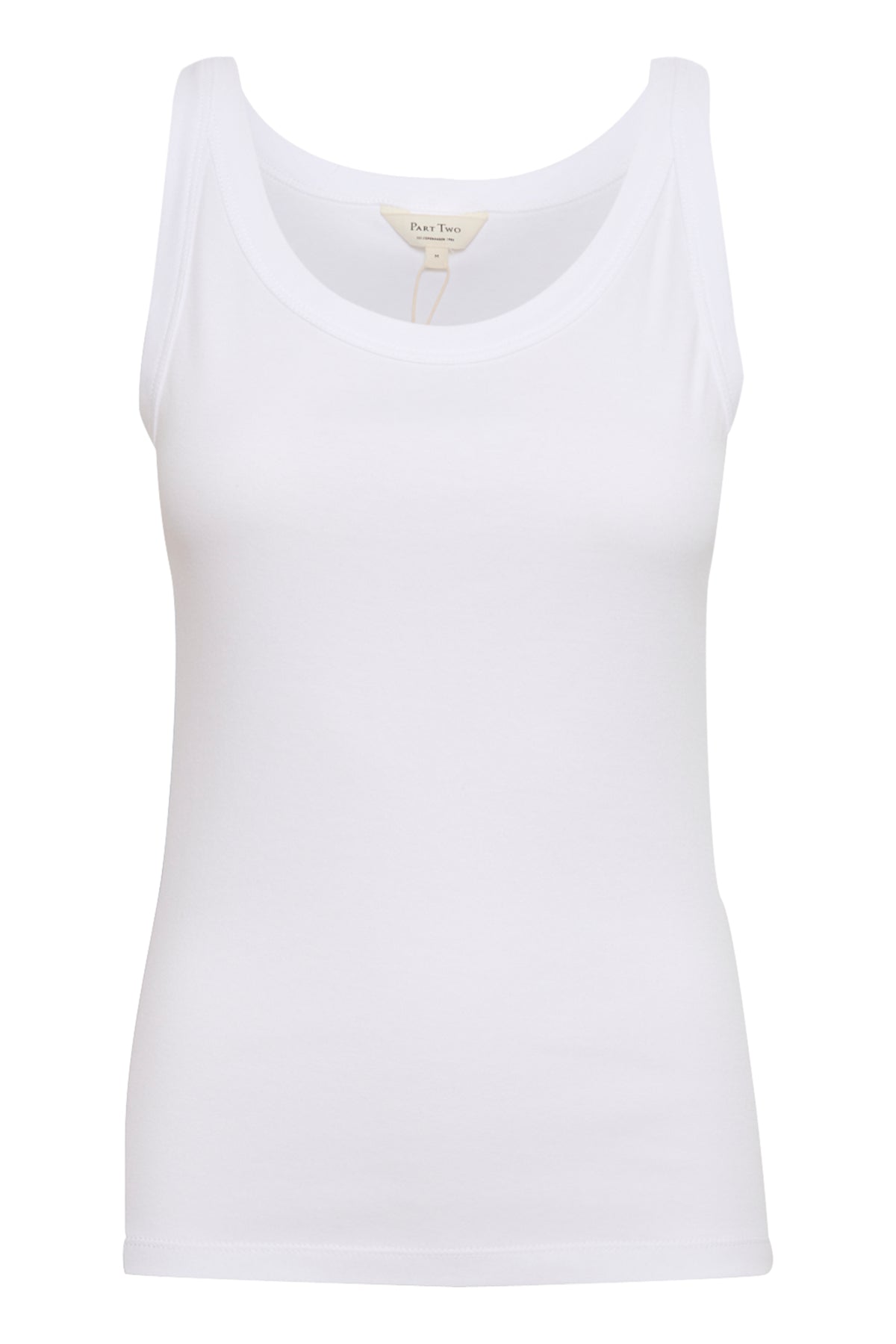 Part Two Arvida Cotton Vest Top – Soft Stretch Everyday Tank in White
