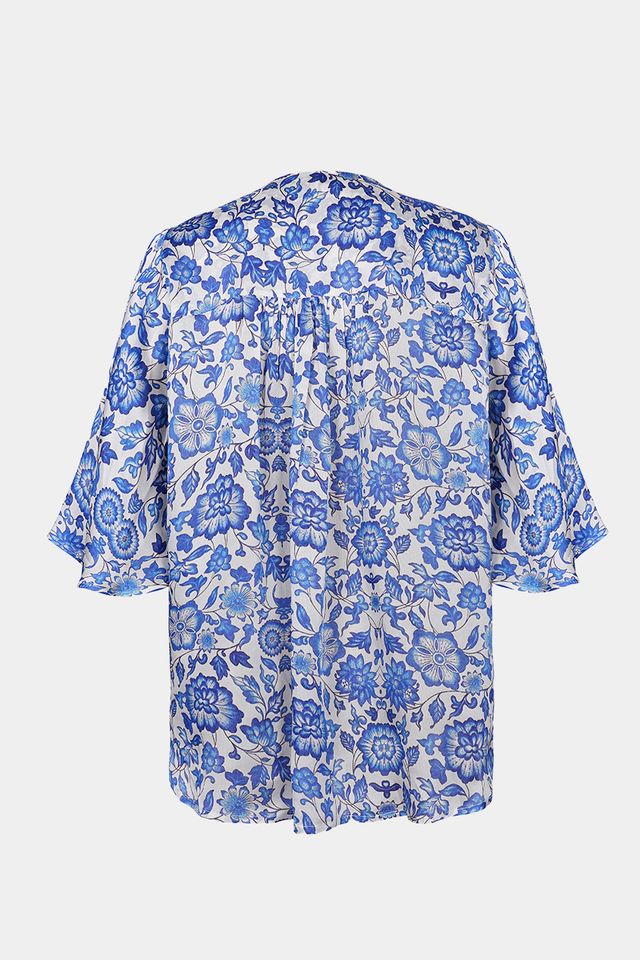 BRDR Lisa Blue Floral Blouse