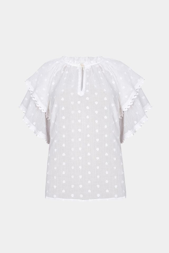 BRDR Wave White Mix Blouse
