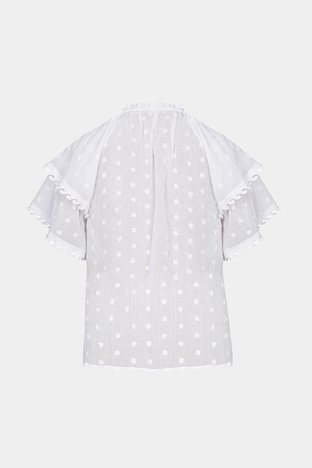 BRDR Wave White Mix Blouse
