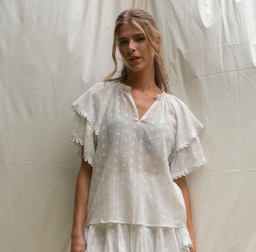 BRDR Wave White Mix Blouse
