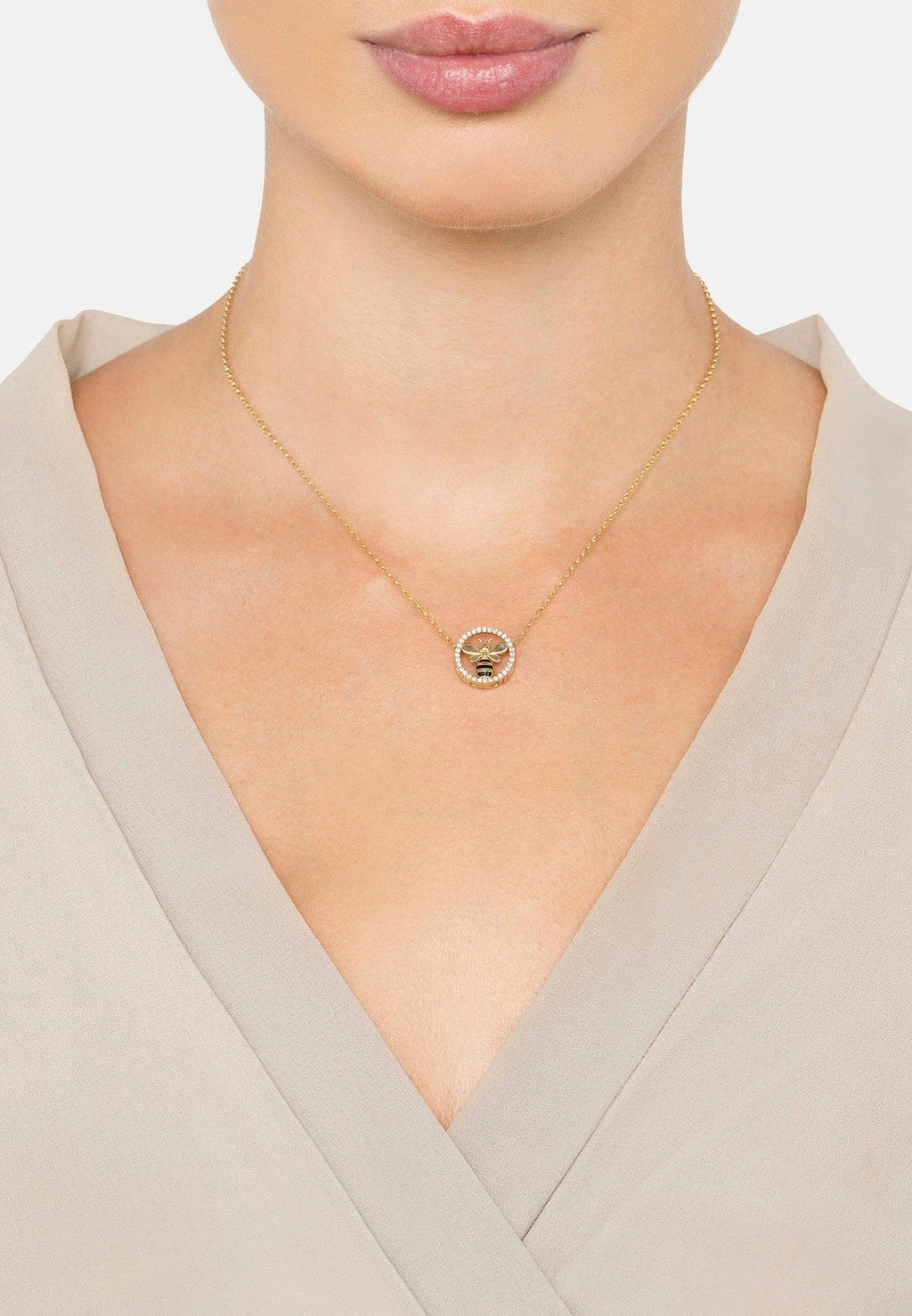 Latelita Bumble Bee Pendant Necklace Gold