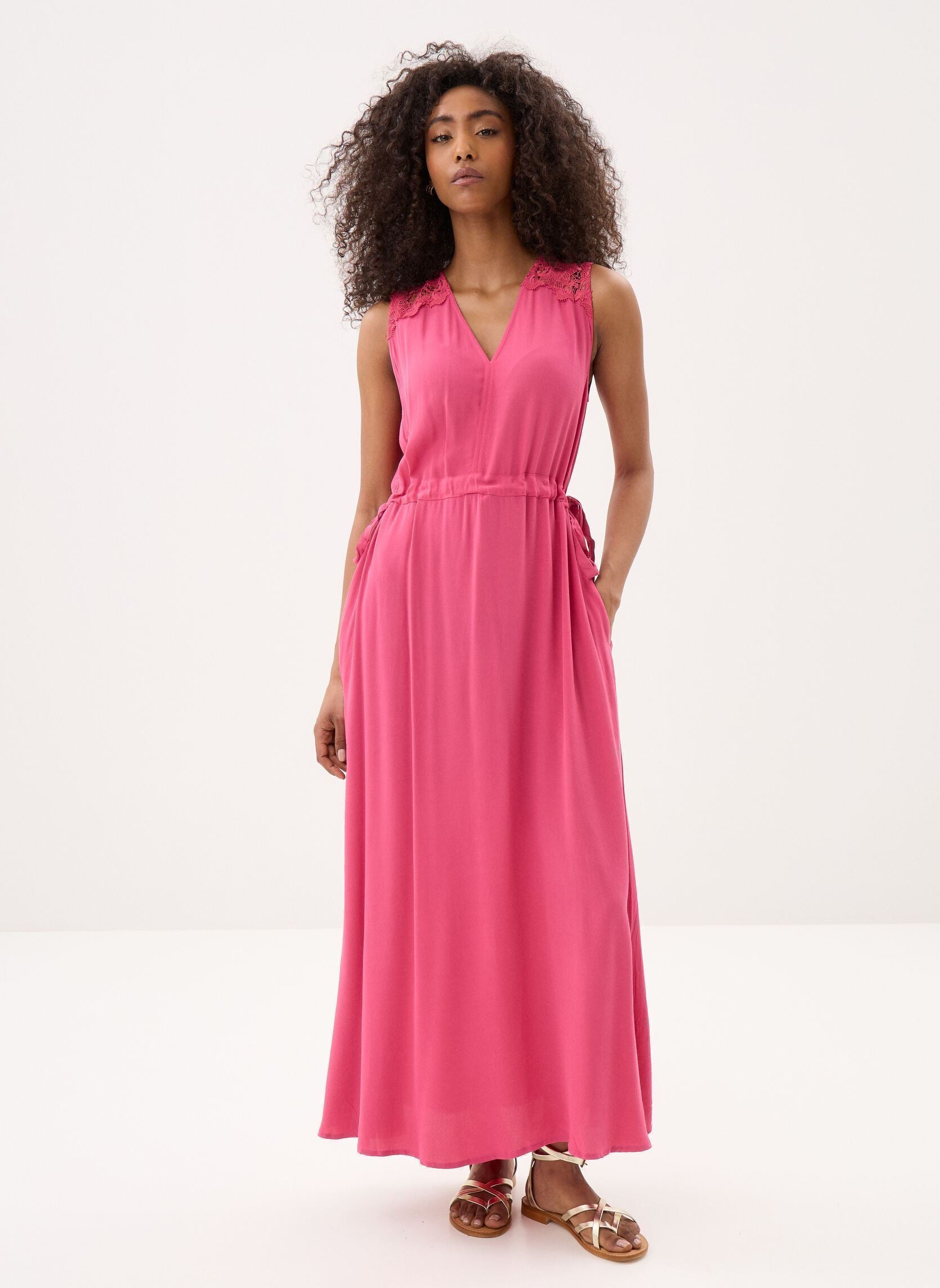 Suncoo Cazey Maxi Dress – Available in Navy or Rose Pink