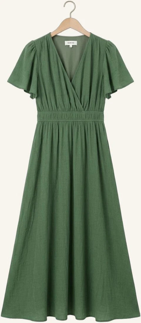 Suncoo Cyra Maxi Dress – Green & Mauve