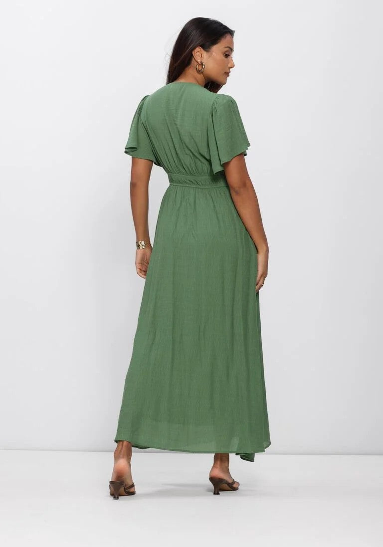 Suncoo Cyra Maxi Dress – Green & Mauve