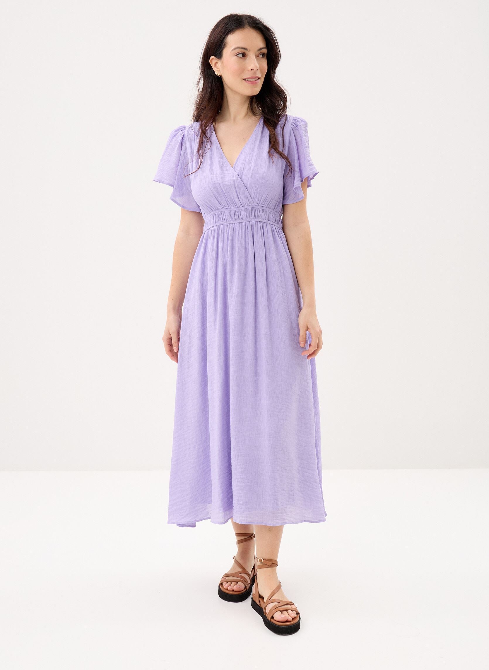 Suncoo Cyra Maxi Dress – Green & Mauve