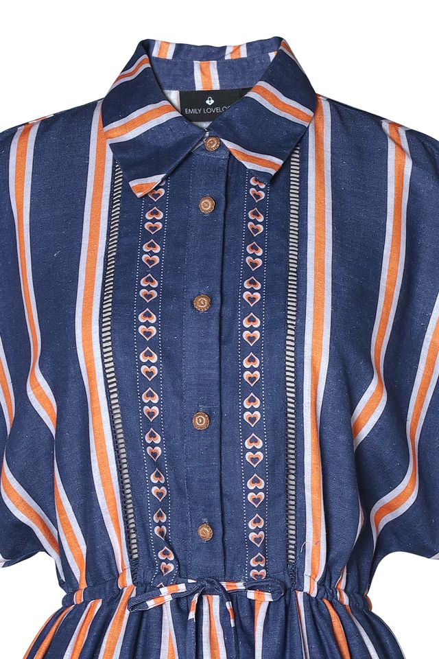 Emily Lovelock Ally Dress - Blue Printed Dress