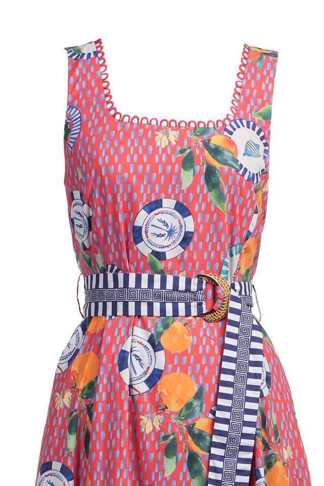 Emily Lovelock Emily Lovelock Aubrey Red Print Dress